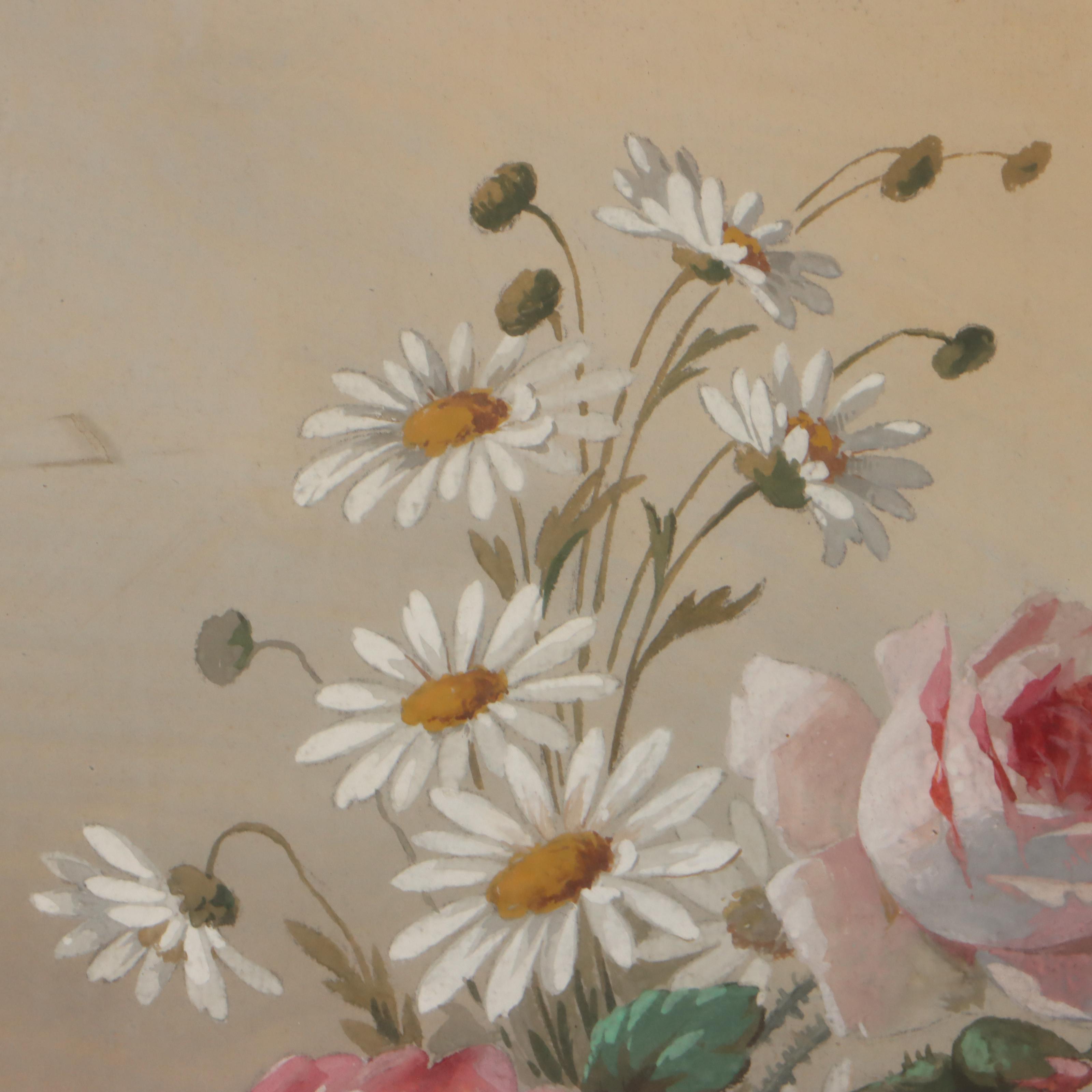 Watercolor Floral Still Life Painting