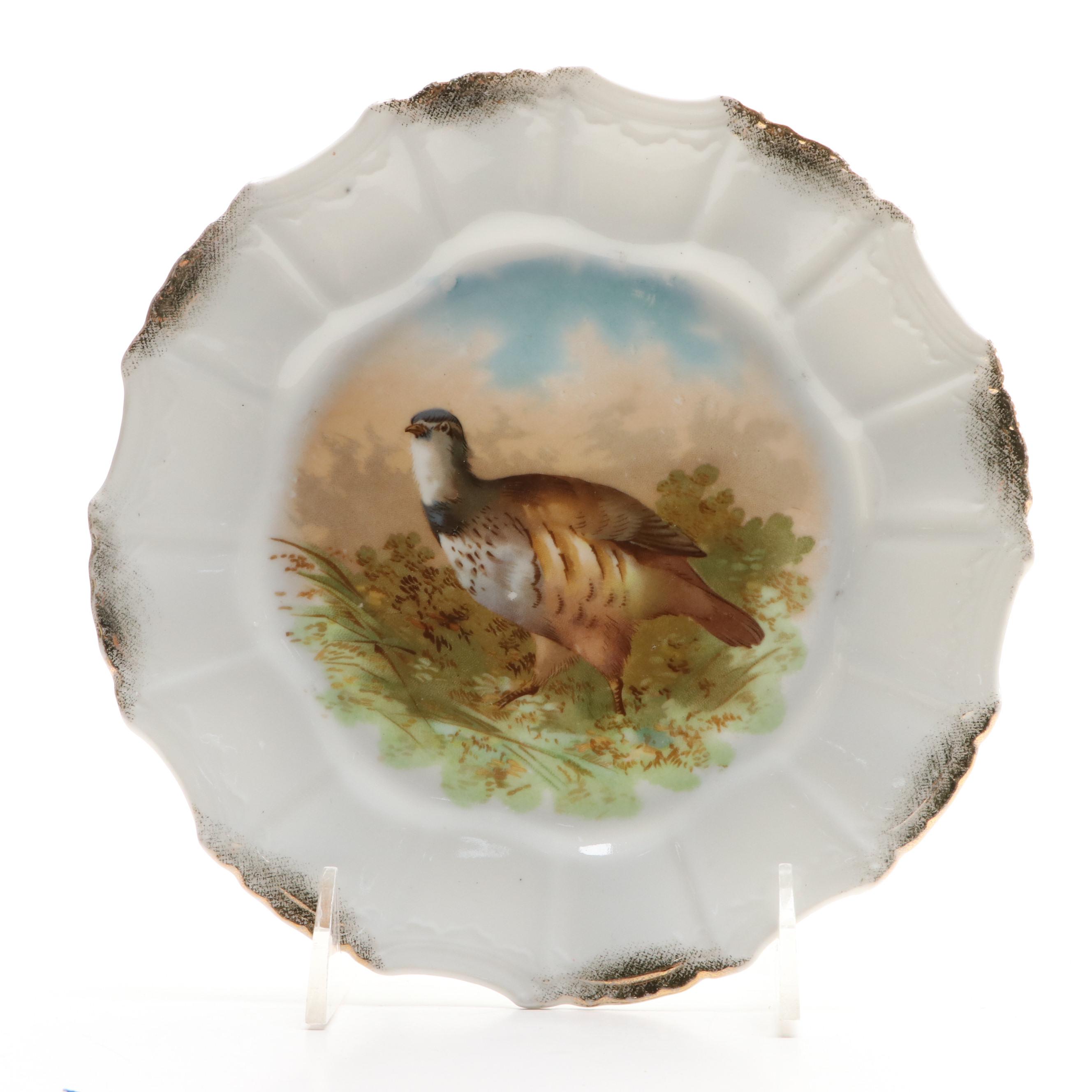 Hand-Painted Wild Bird Motif Porcelain Collectors Plates