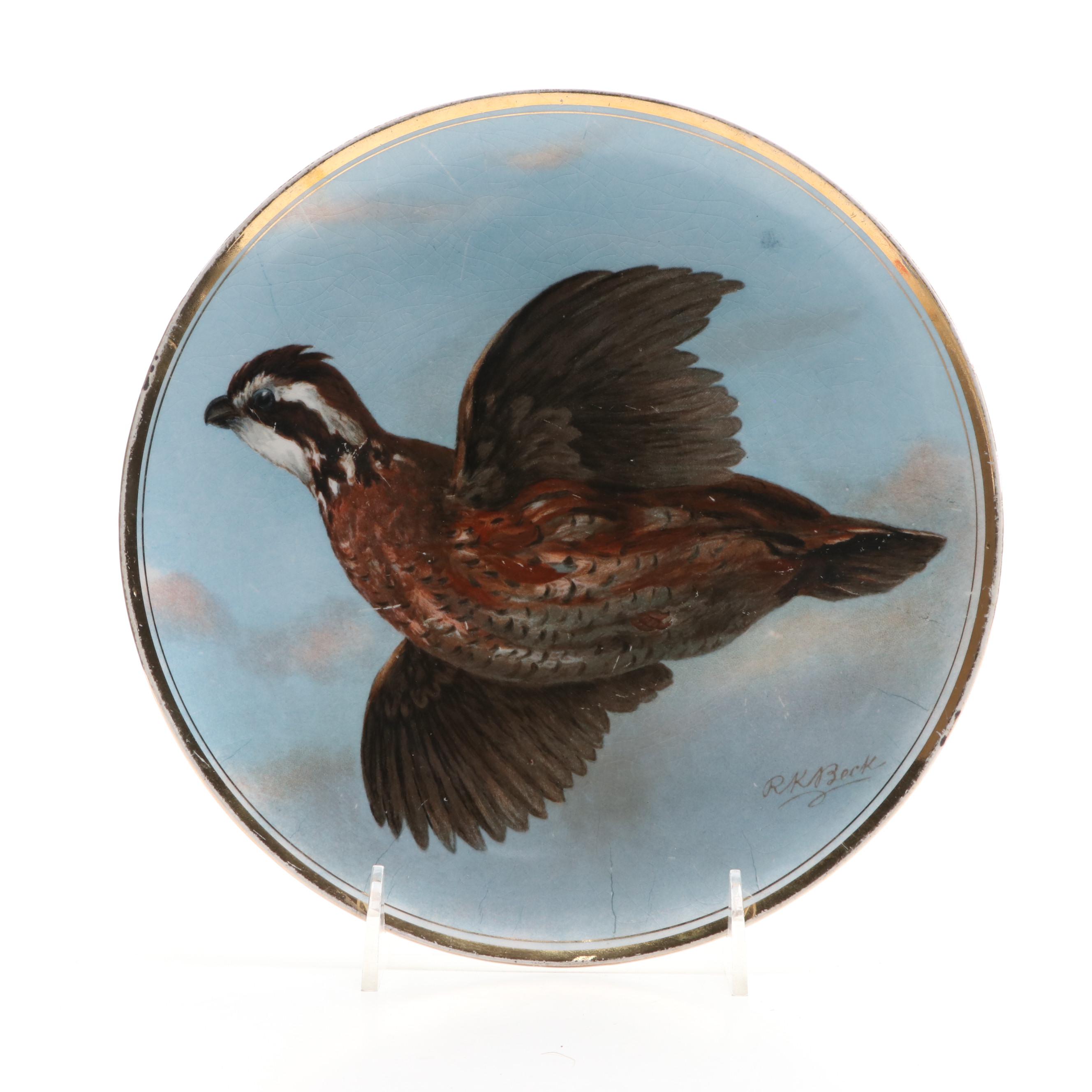 Hand-Painted Wild Bird Motif Porcelain Collectors Plates