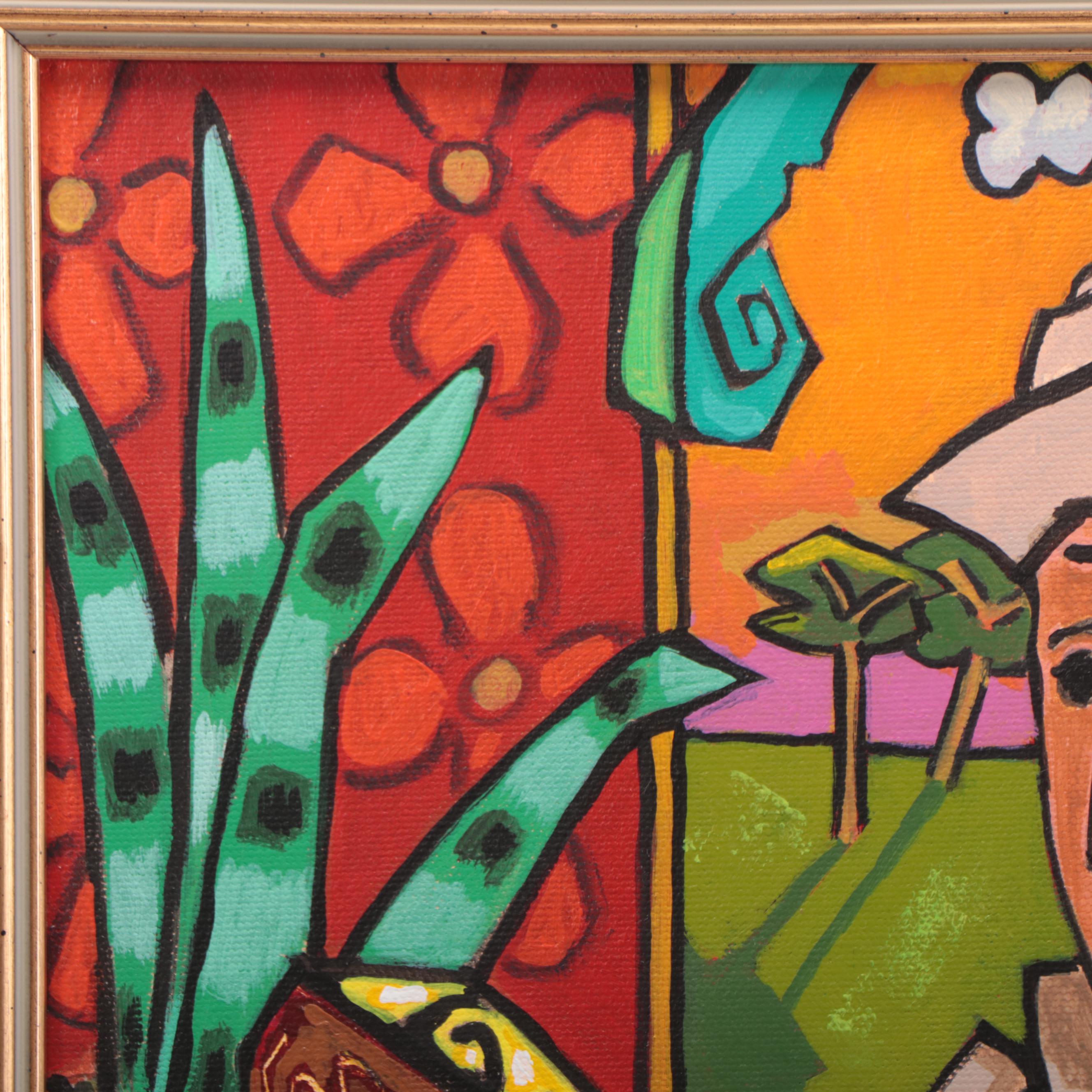 Tony Cacalano Acrylic Painting "Here's the Catcher There's the Rye," 2000