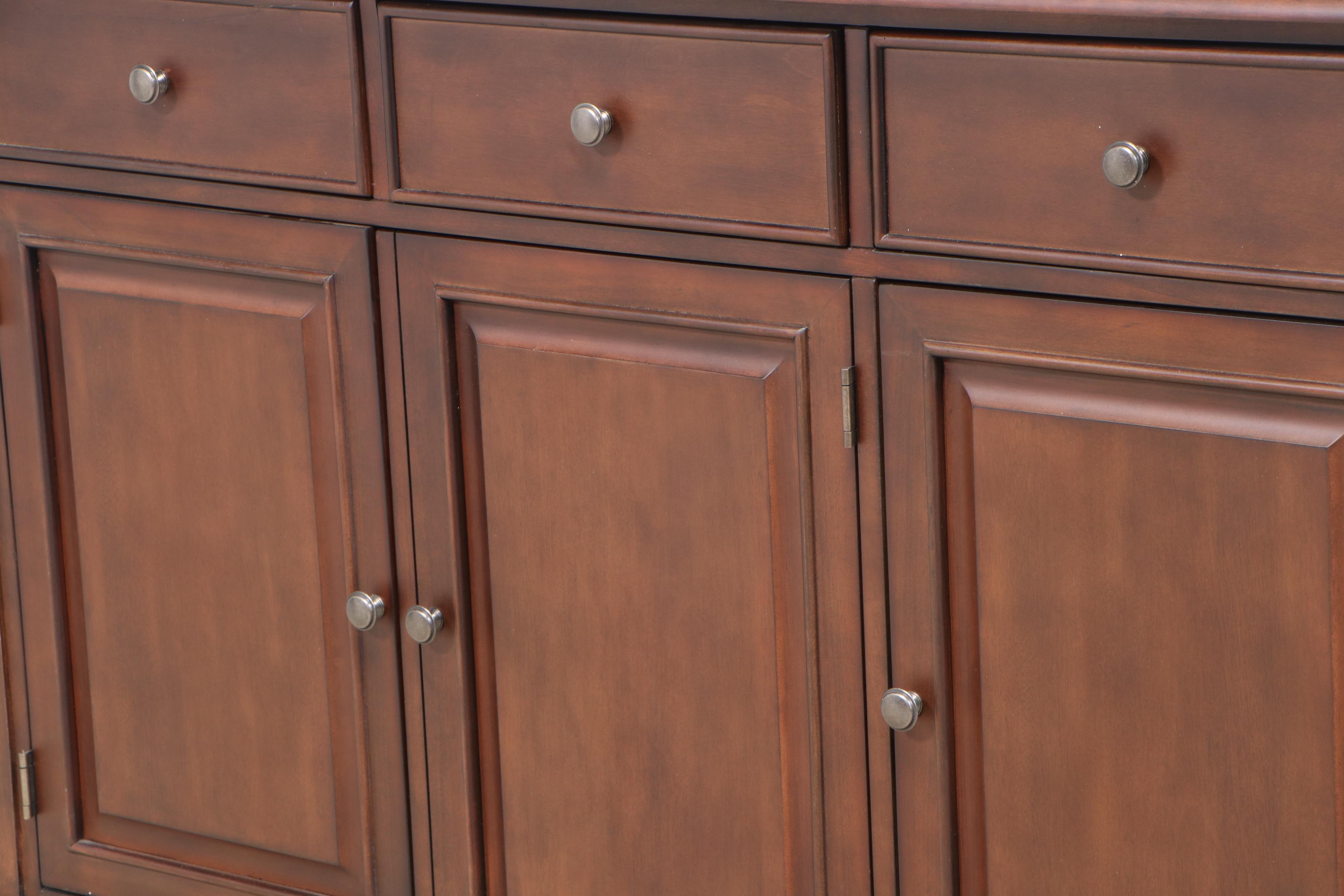 Ballard Designs "Martin" Three-Door Console Cabinet in Walnut Finish