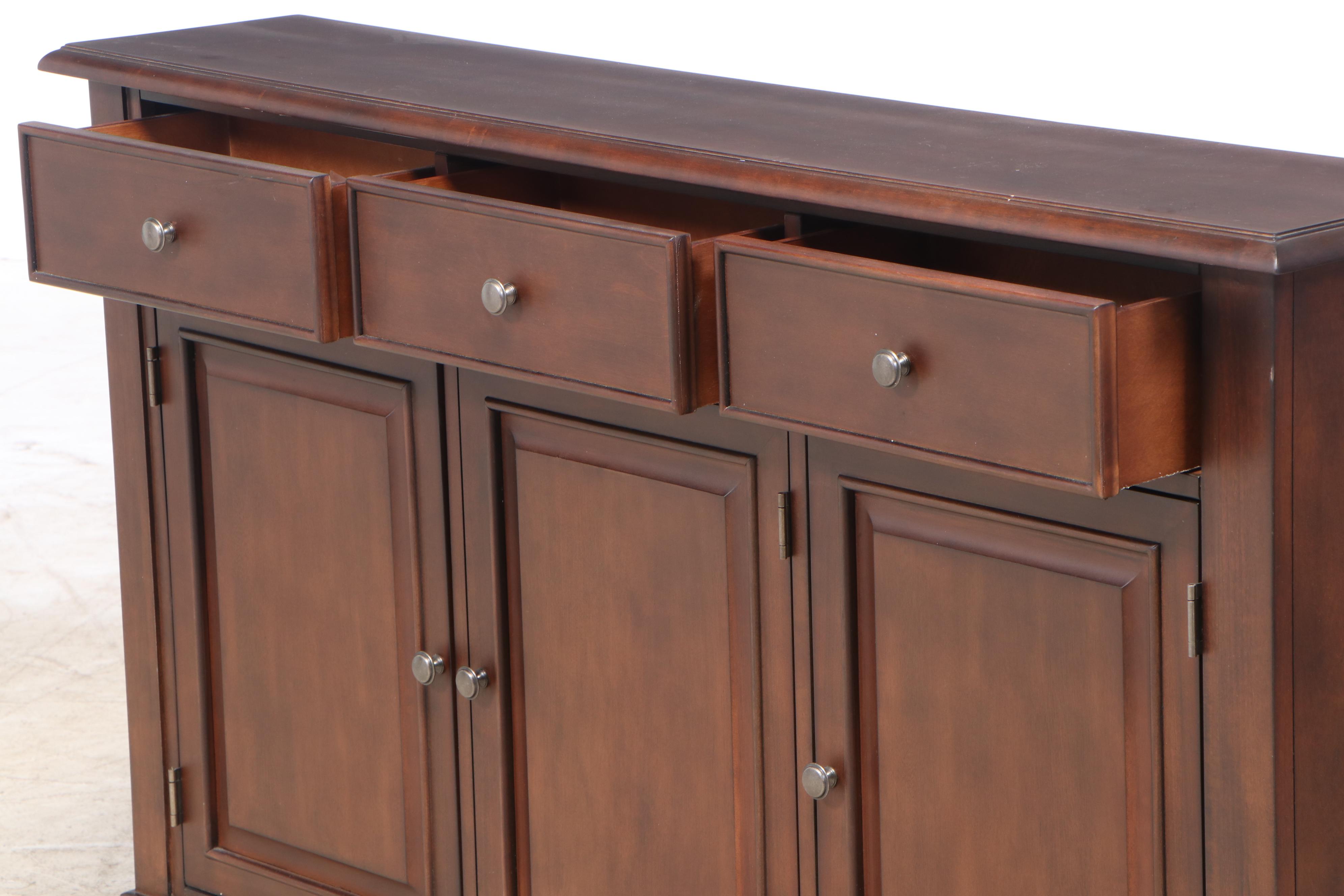 Ballard Designs "Martin" Three-Door Console Cabinet in Walnut Finish