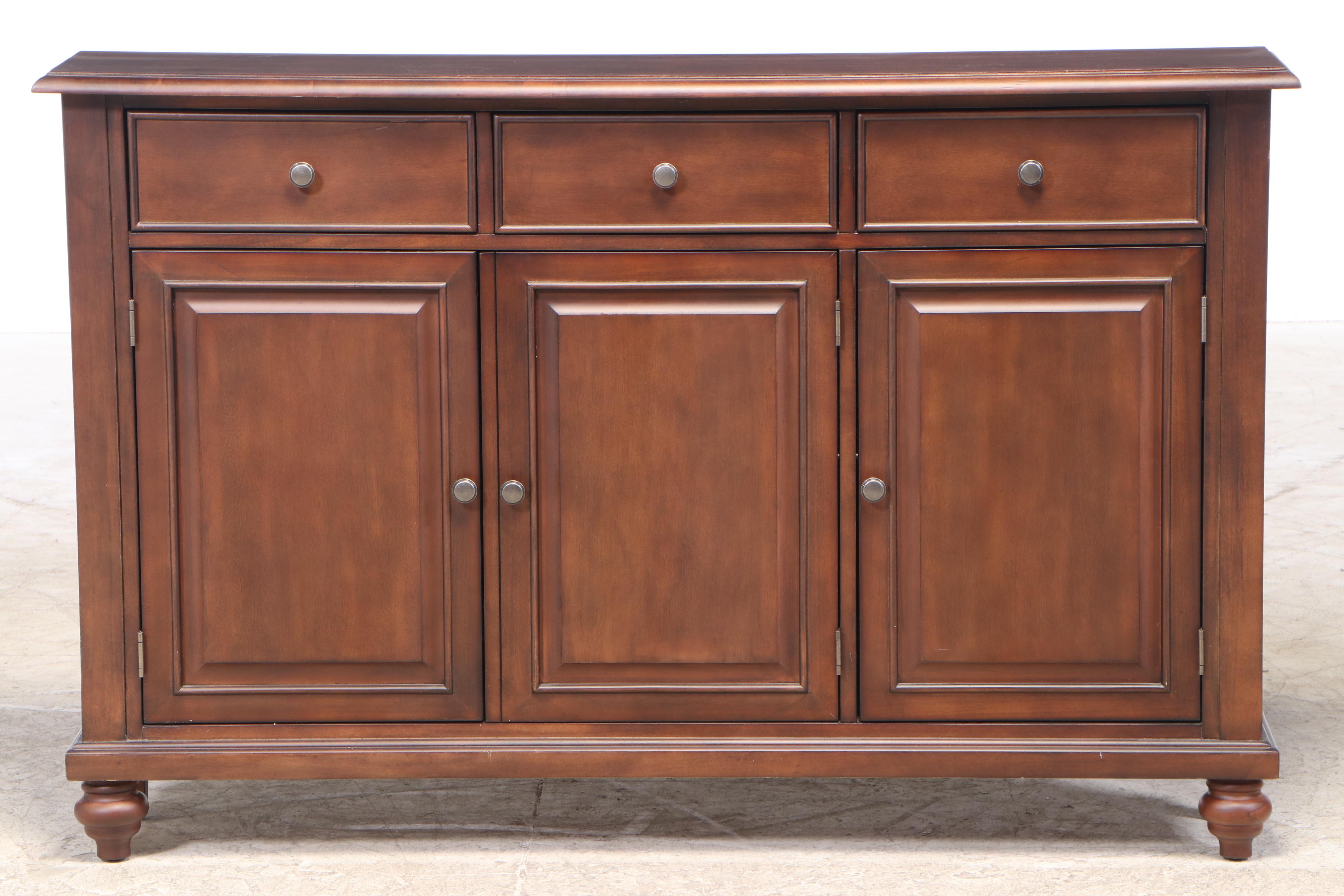 Ballard Designs "Martin" Three-Door Console Cabinet in Walnut Finish