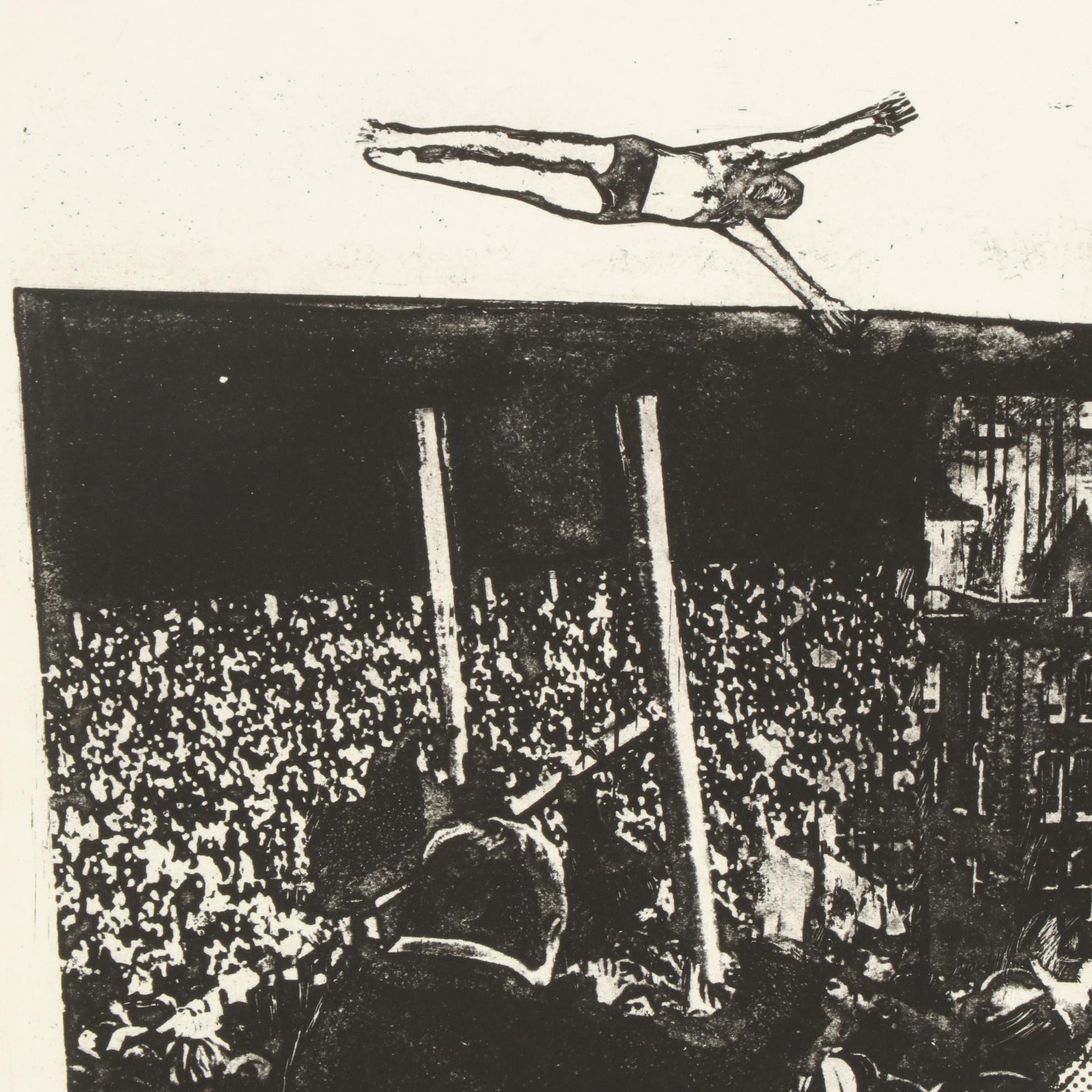 Sidney Chafetz Etching "Allegorical Academe," 1974