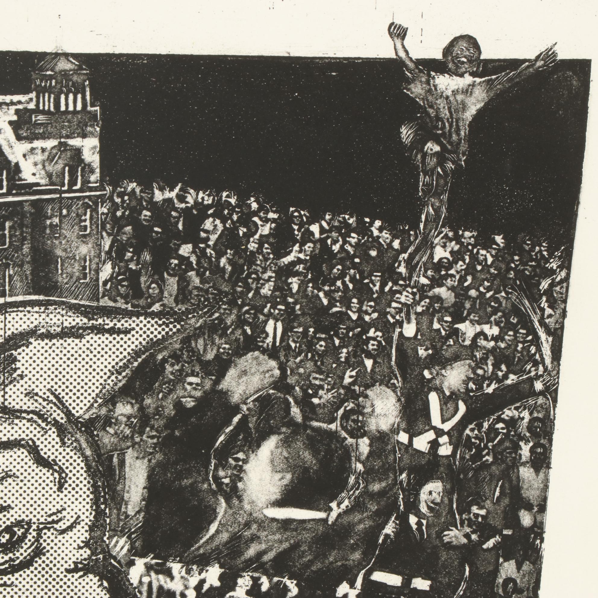 Sidney Chafetz Etching "Allegorical Academe," 1974