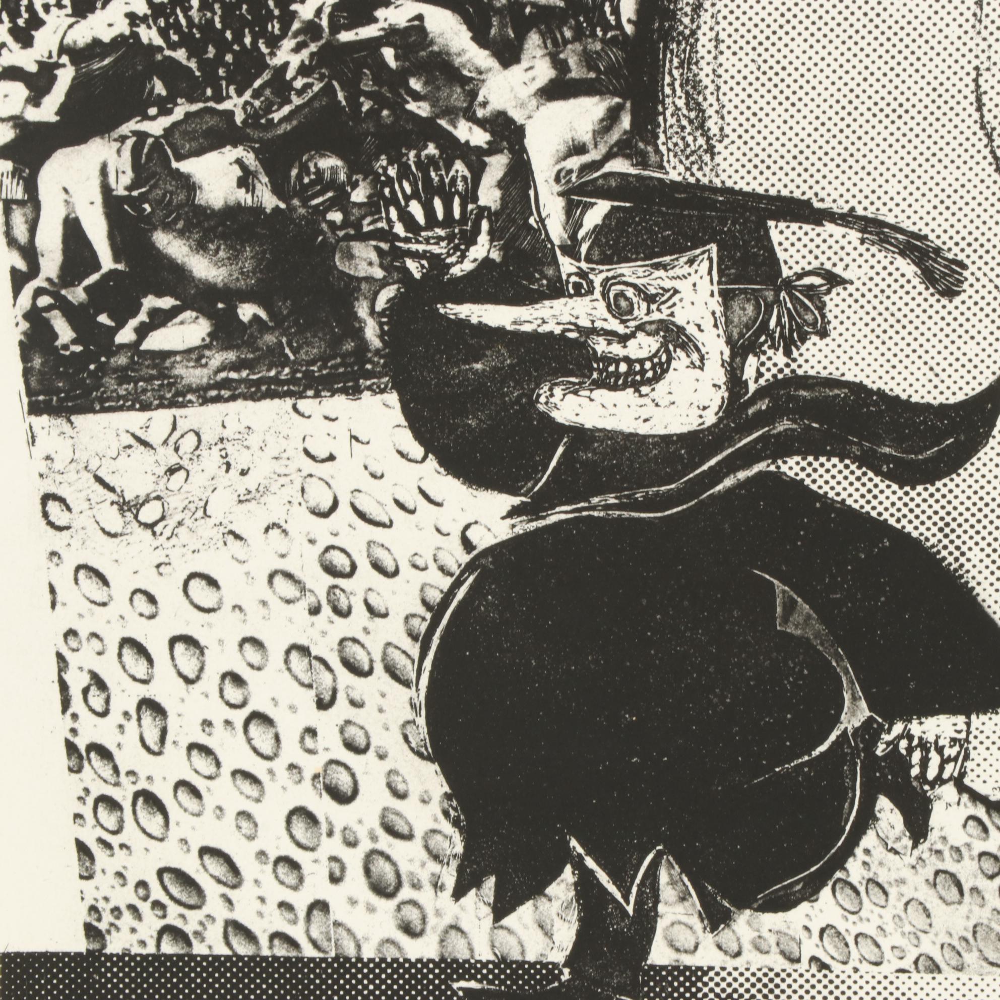 Sidney Chafetz Etching "Allegorical Academe," 1974