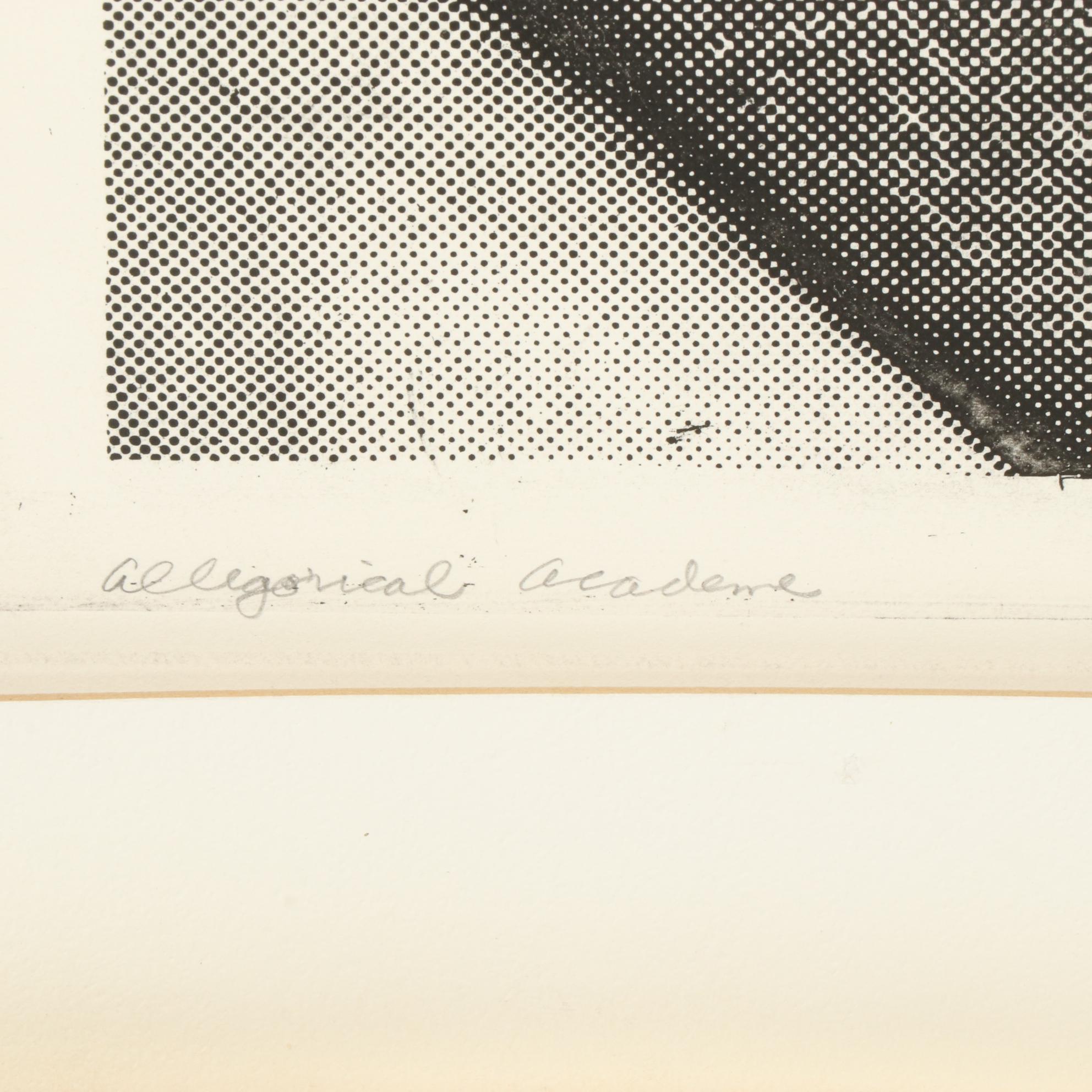 Sidney Chafetz Etching "Allegorical Academe," 1974