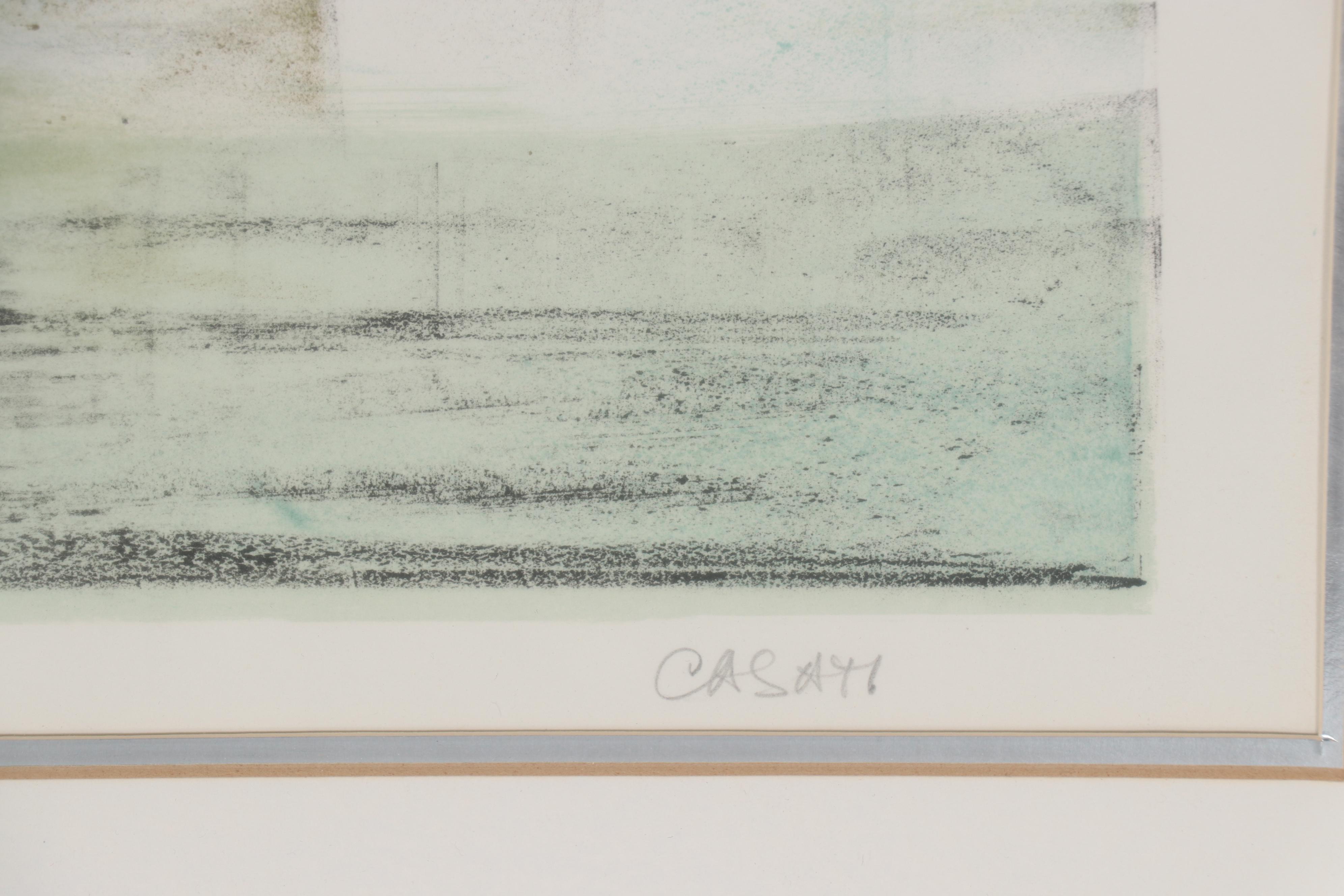 Claude Casati Harbor Scene Lithograph