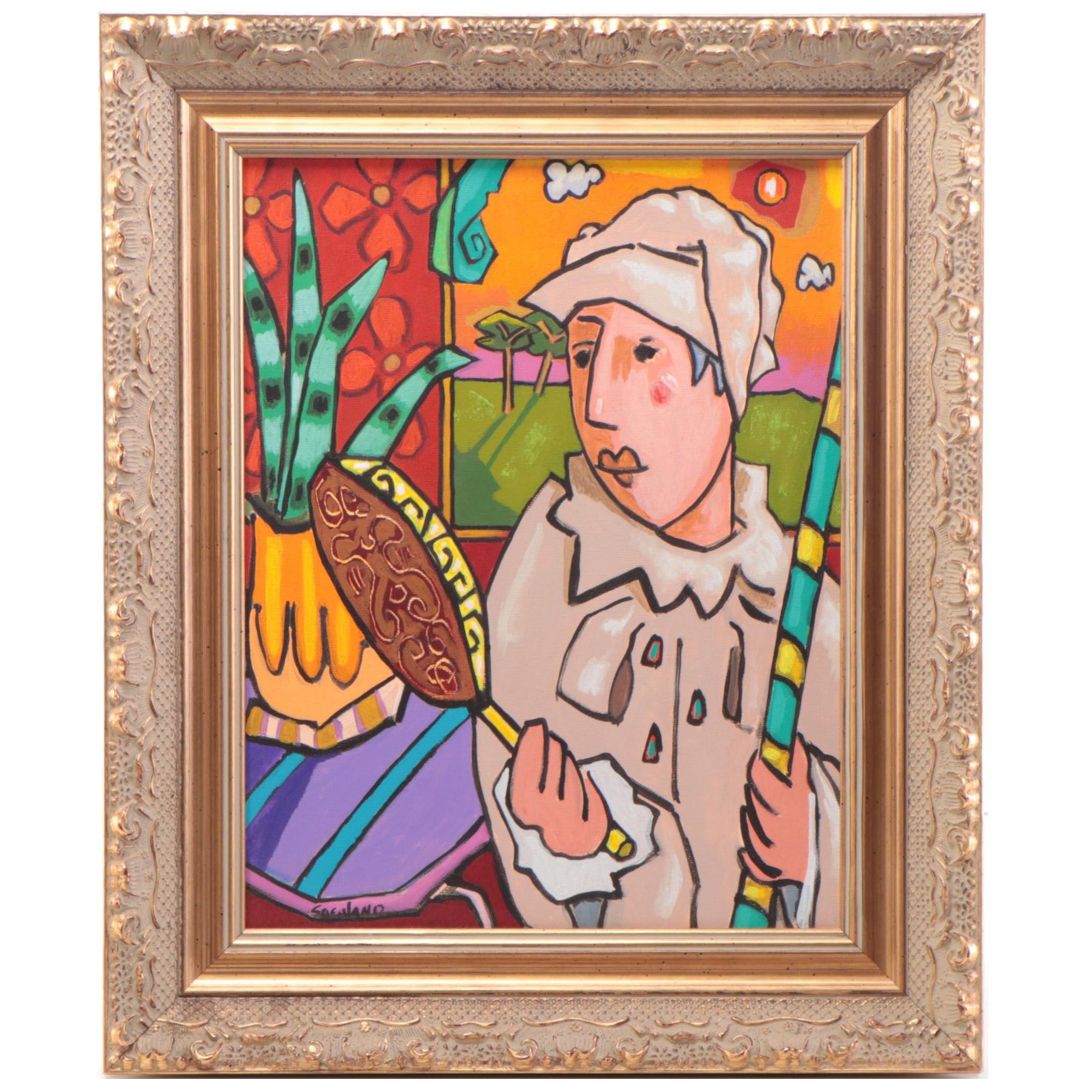 Tony Cacalano Acrylic Painting "Here's the Catcher There's the Rye," 2000