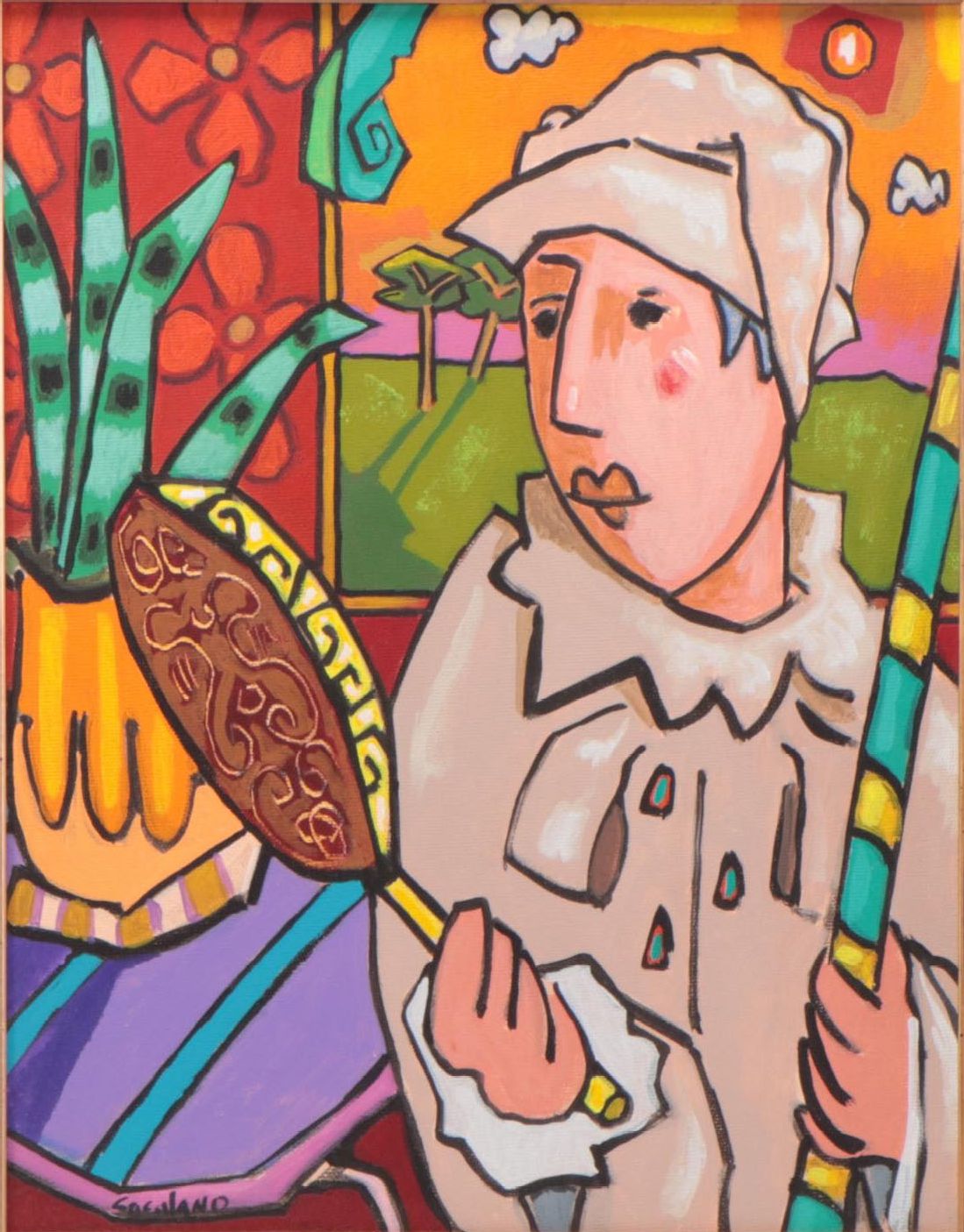 Tony Cacalano Acrylic Painting "Here's the Catcher There's the Rye," 2000