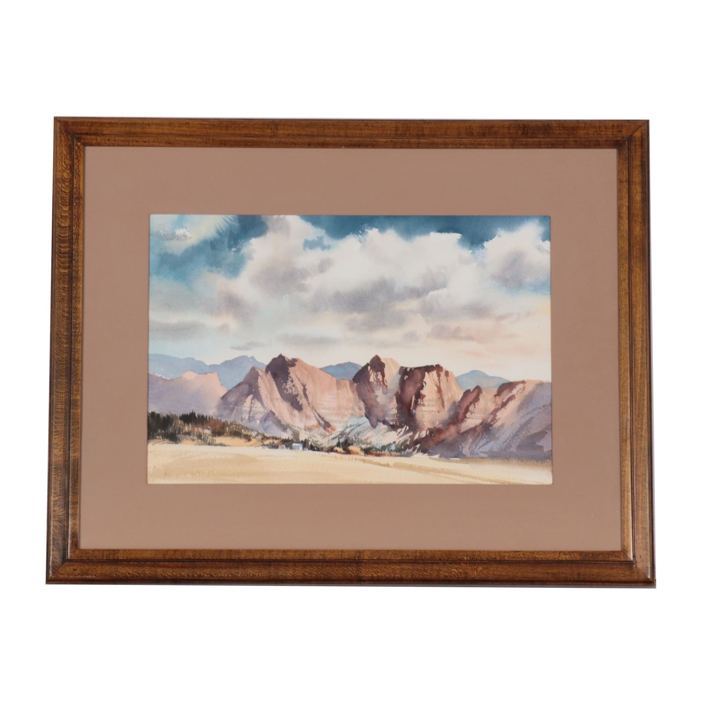 Western Landscape Watercolor Painting