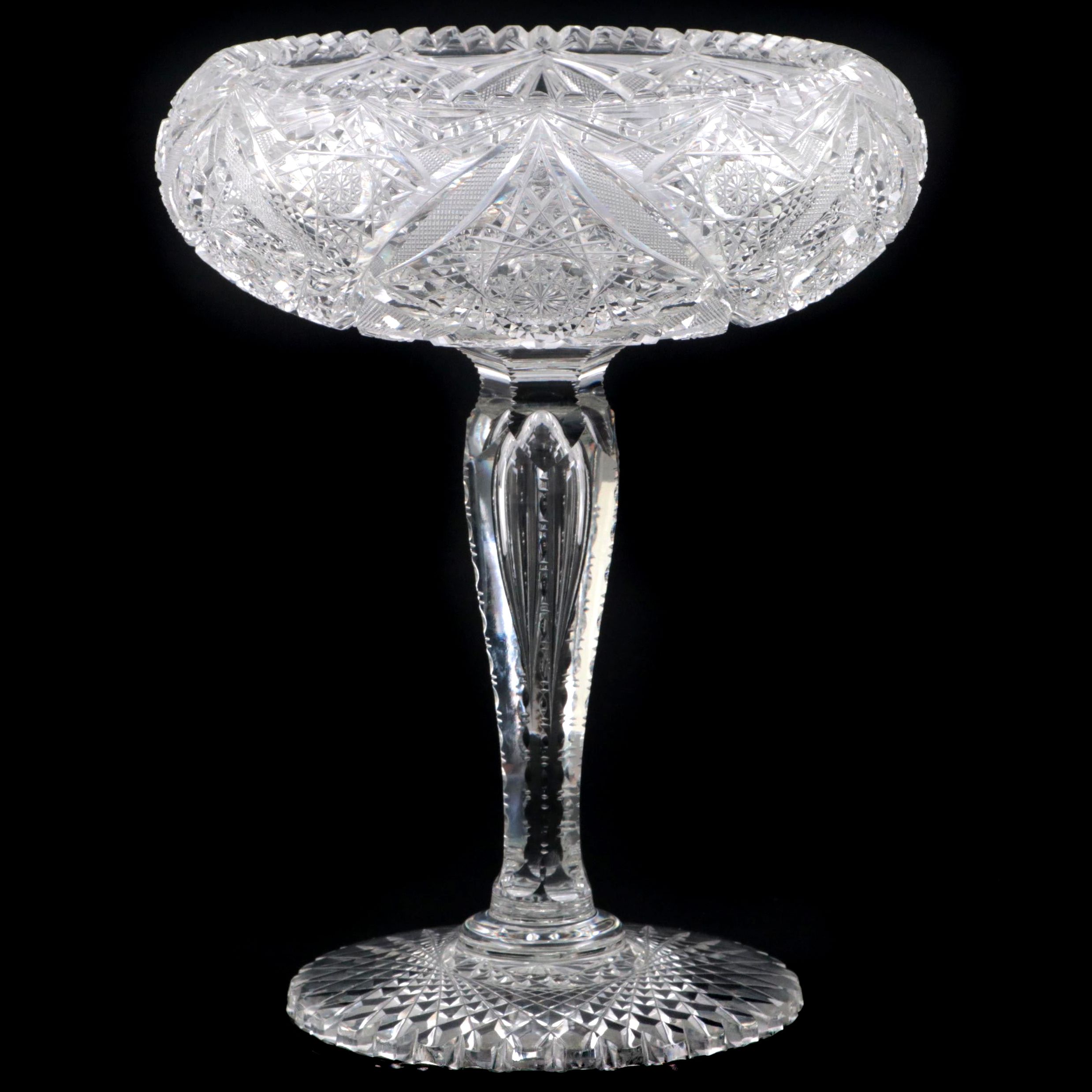 Elmira "No. 100" American Brilliant Cut Glass Compote, Early 20th C.