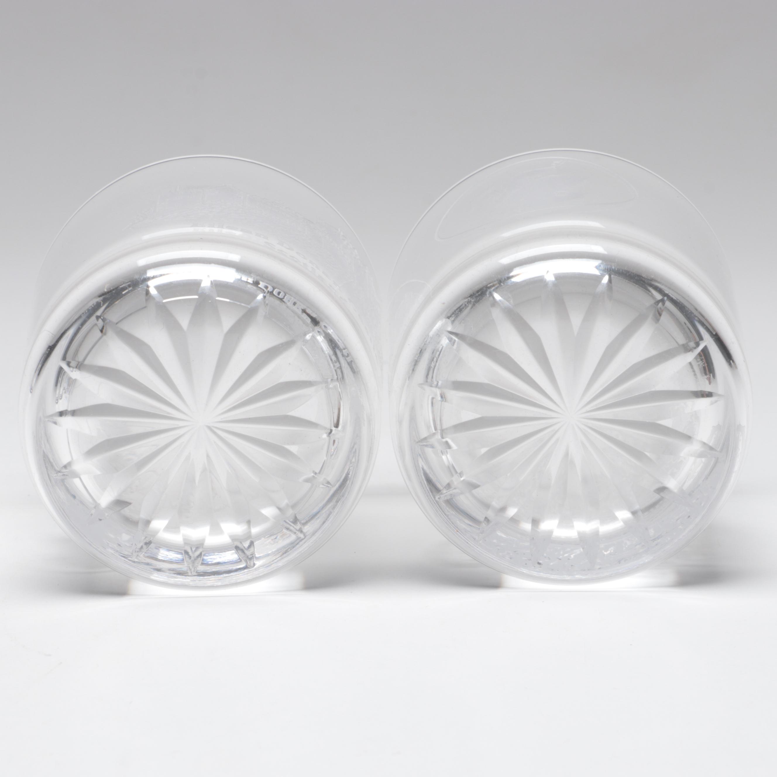 Edinburgh Crystal Double Old Fashioned Etched Scottish Castles, 20th C