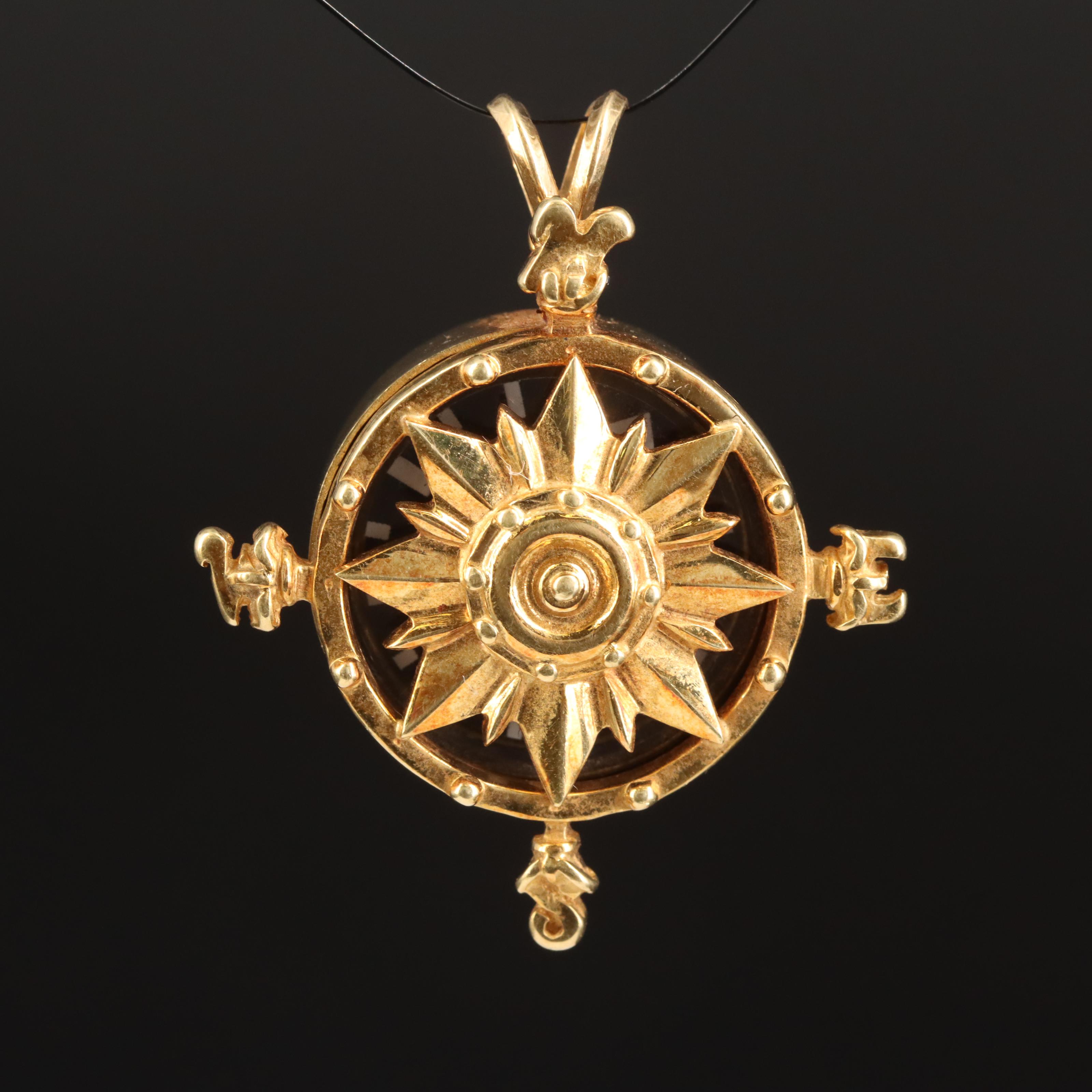 18K Compass Pendant