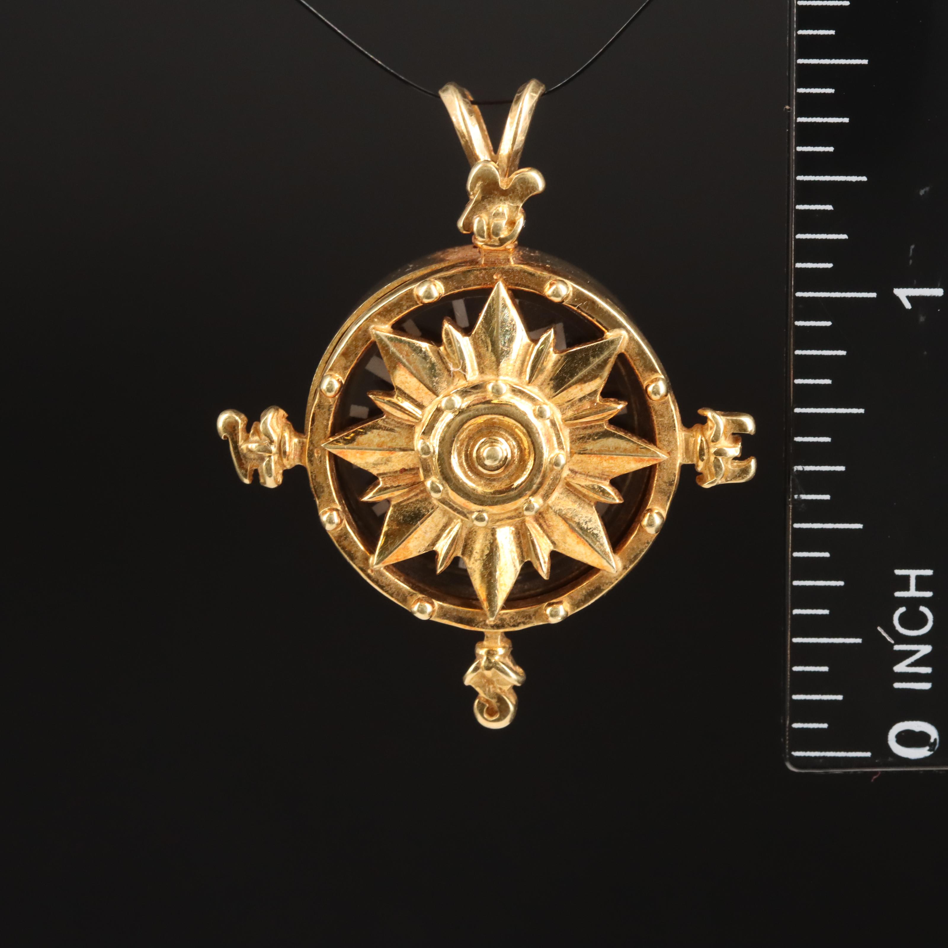 18K Compass Pendant