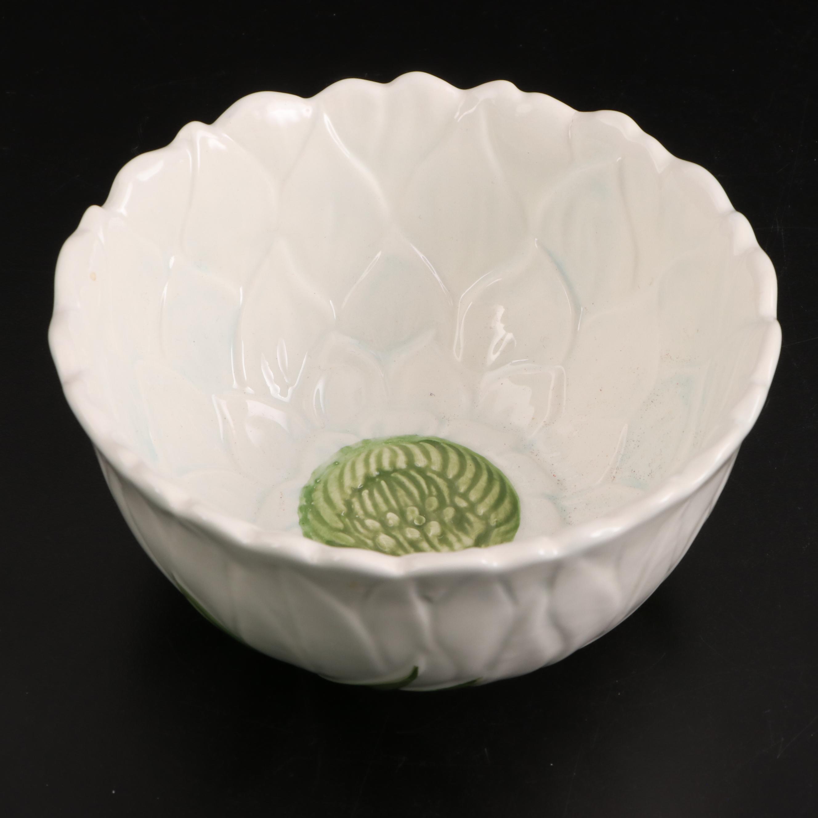 Mikasa Bowl and Platter with Etched Lidded Stand and Painted Bowl