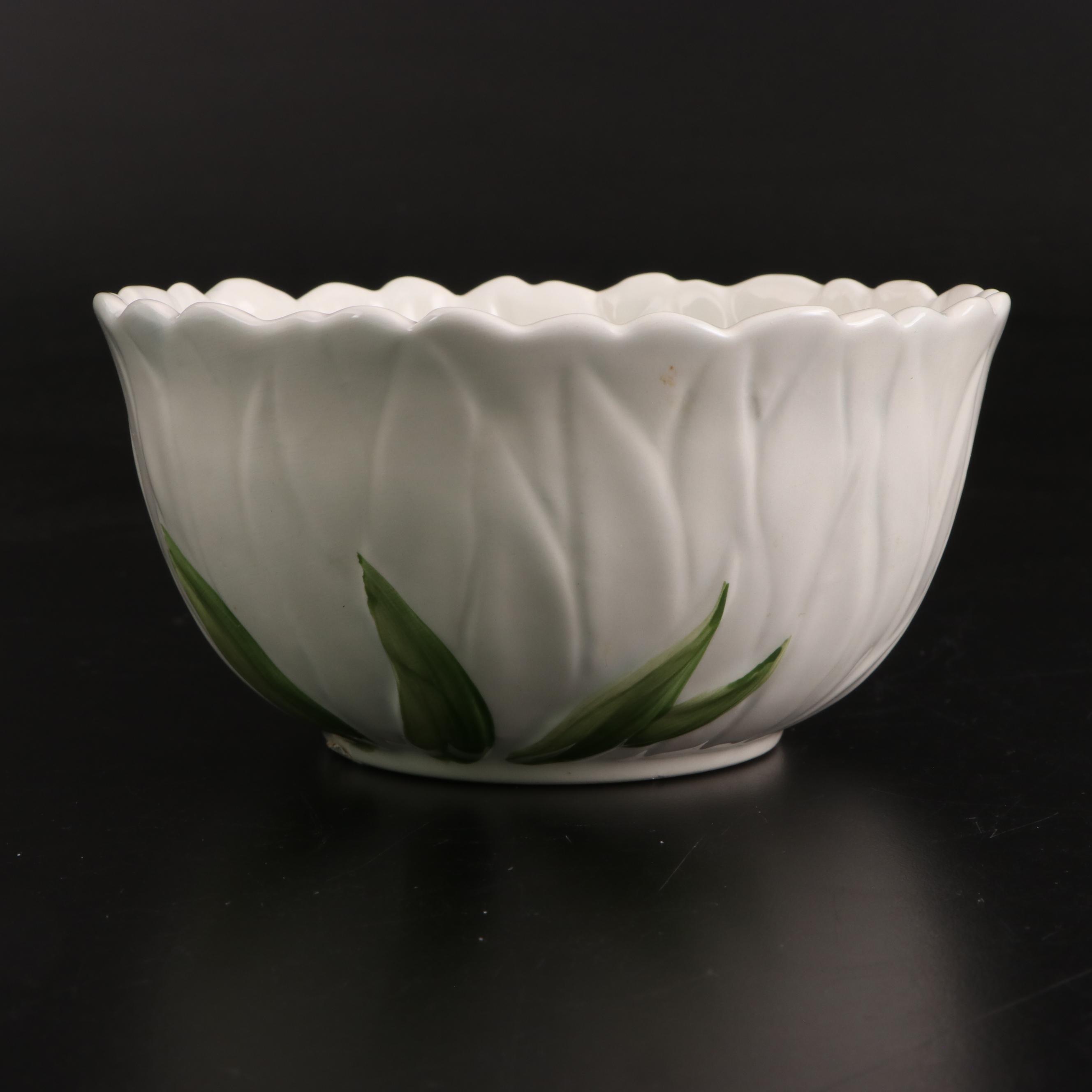 Mikasa Bowl and Platter with Etched Lidded Stand and Painted Bowl