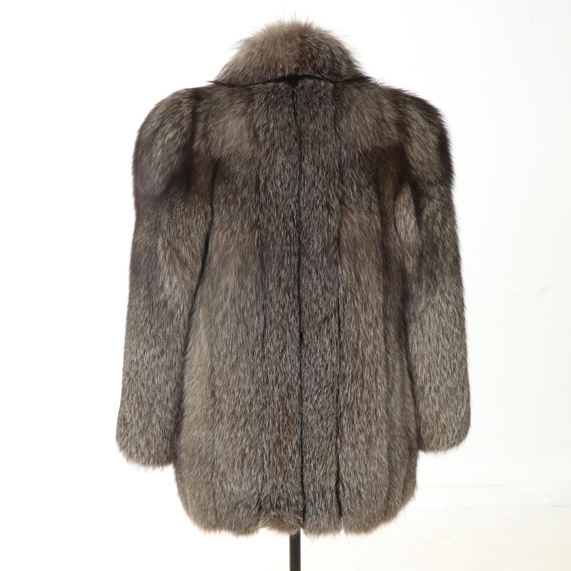 Platinum Fox Fur Jacket From Sabau Furs