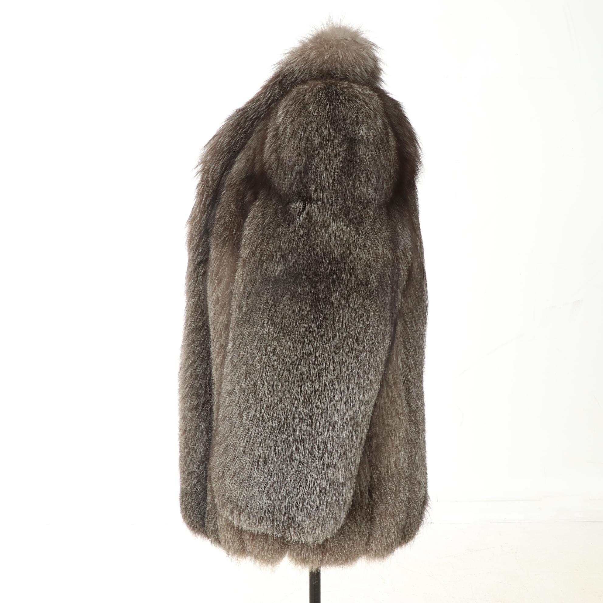 Platinum Fox Fur Jacket From Sabau Furs