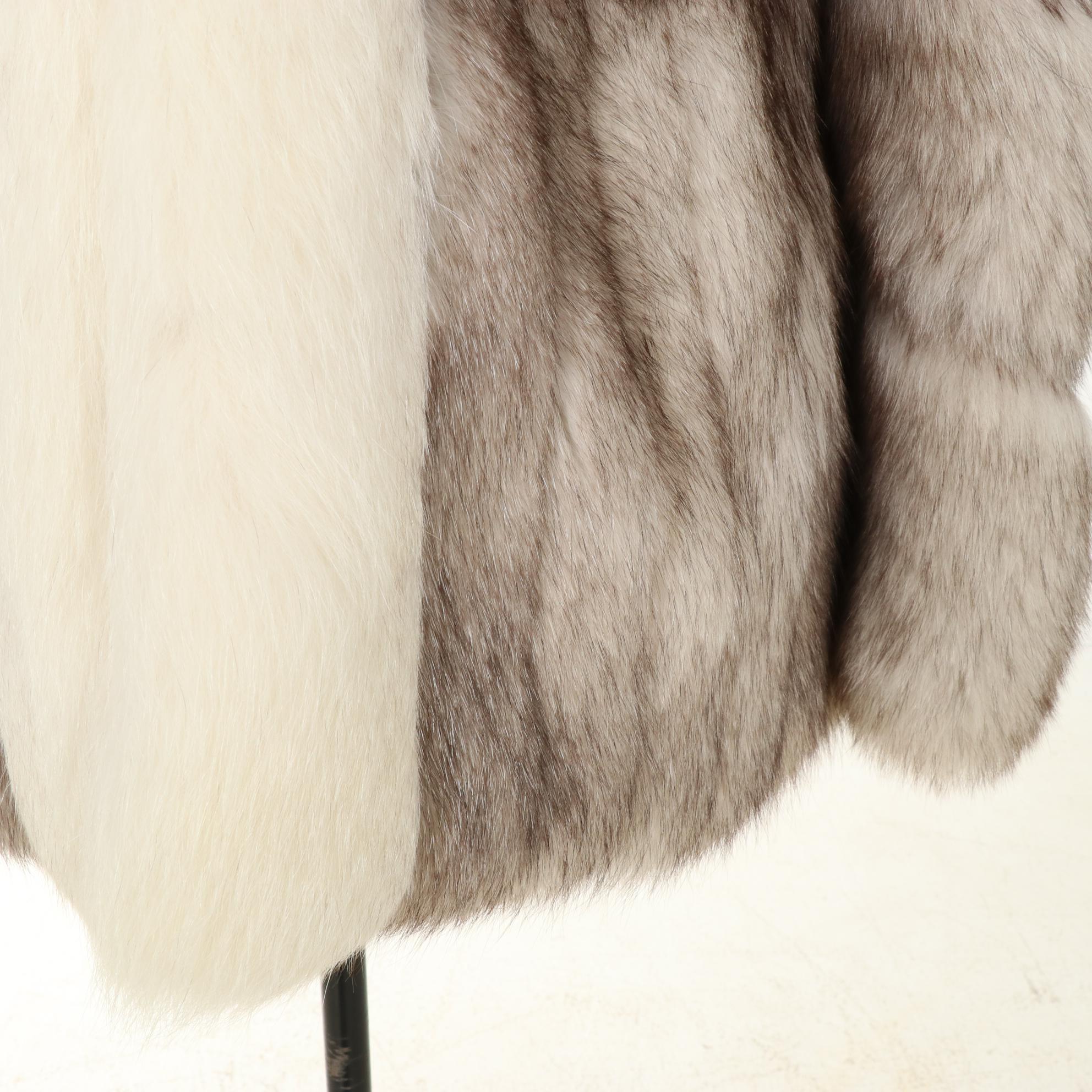 Platinum Fox Fur Jacket with Arctic Fox Trim from Leakas Furs