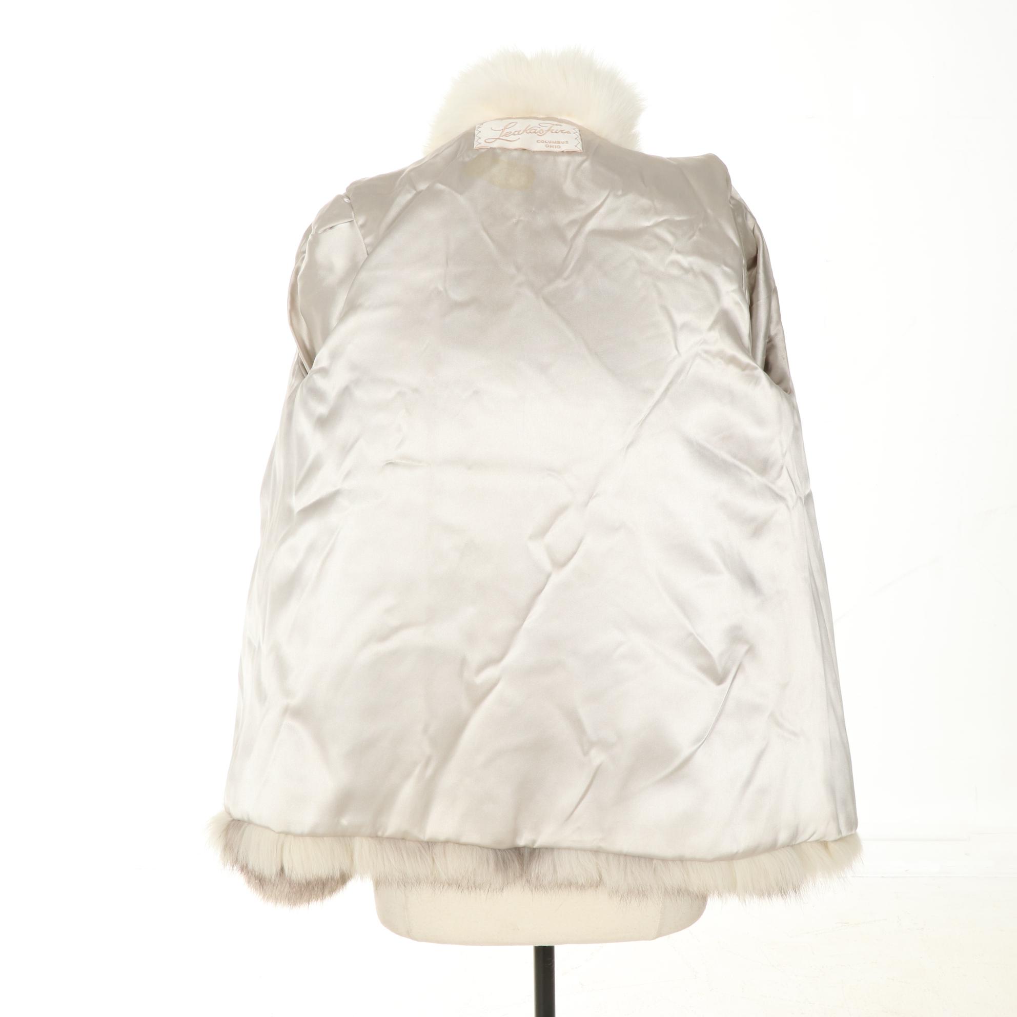 Platinum Fox Fur Jacket with Arctic Fox Trim from Leakas Furs