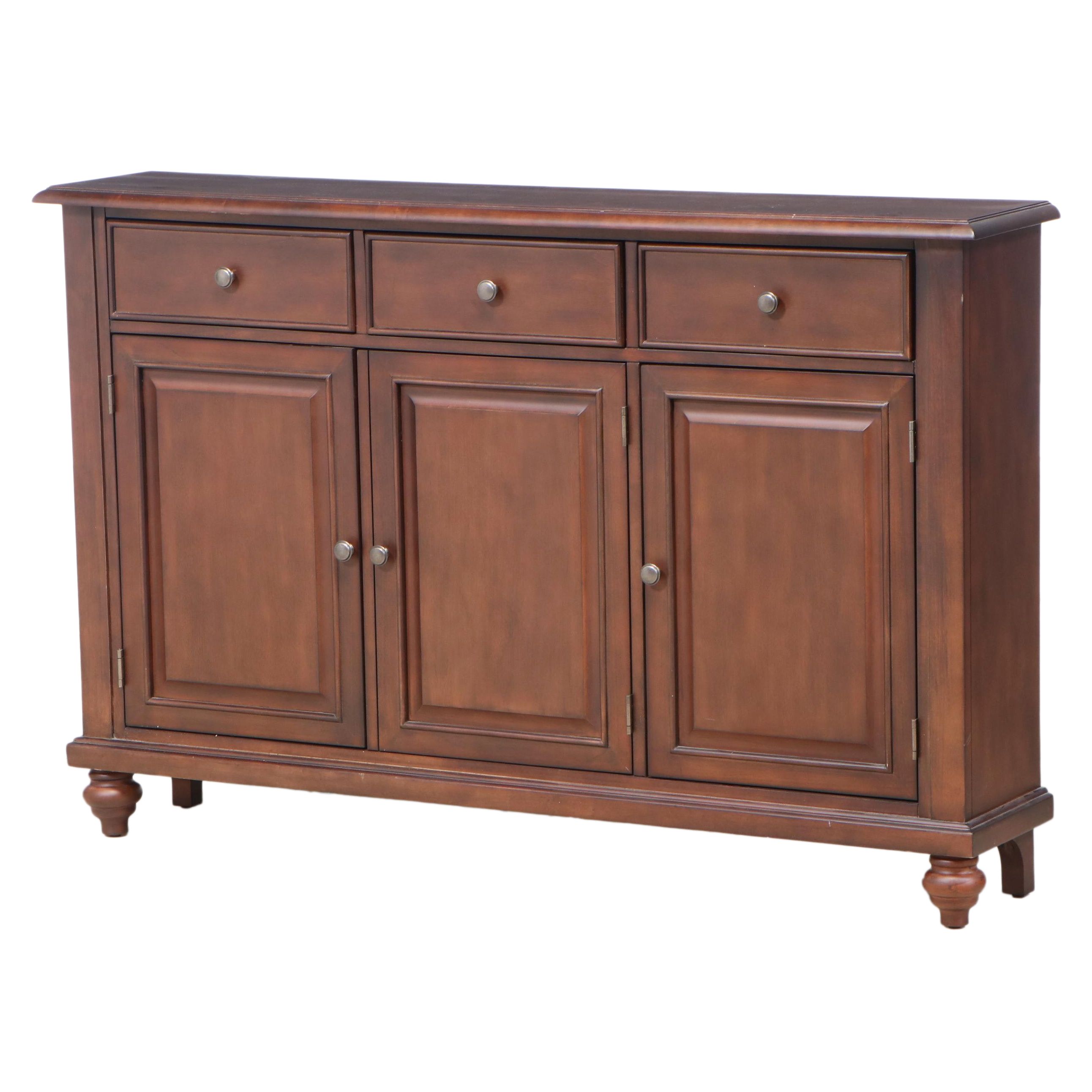 Ballard Designs "Martin" Three-Door Console Cabinet in Walnut Finish