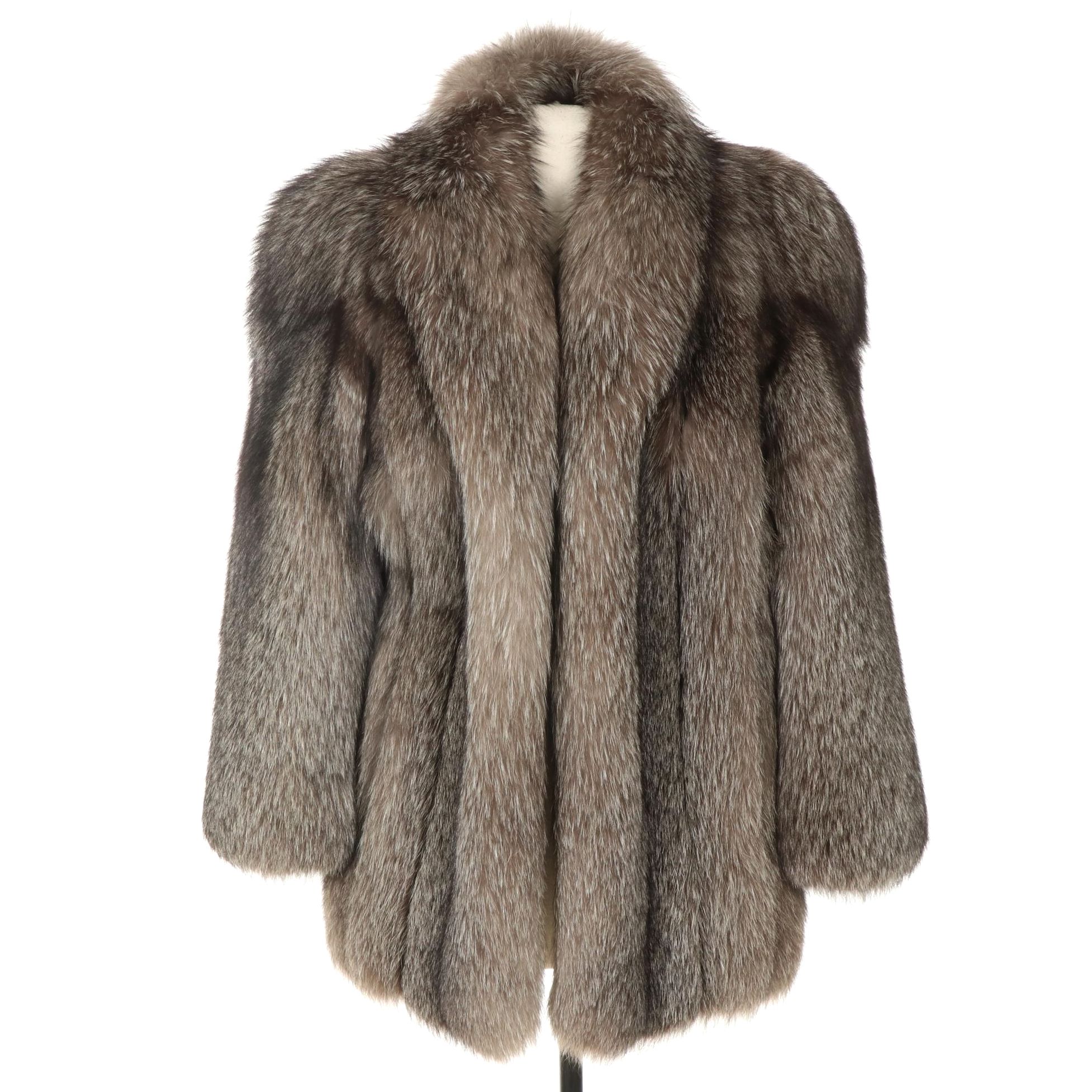 Platinum Fox Fur Jacket From Sabau Furs