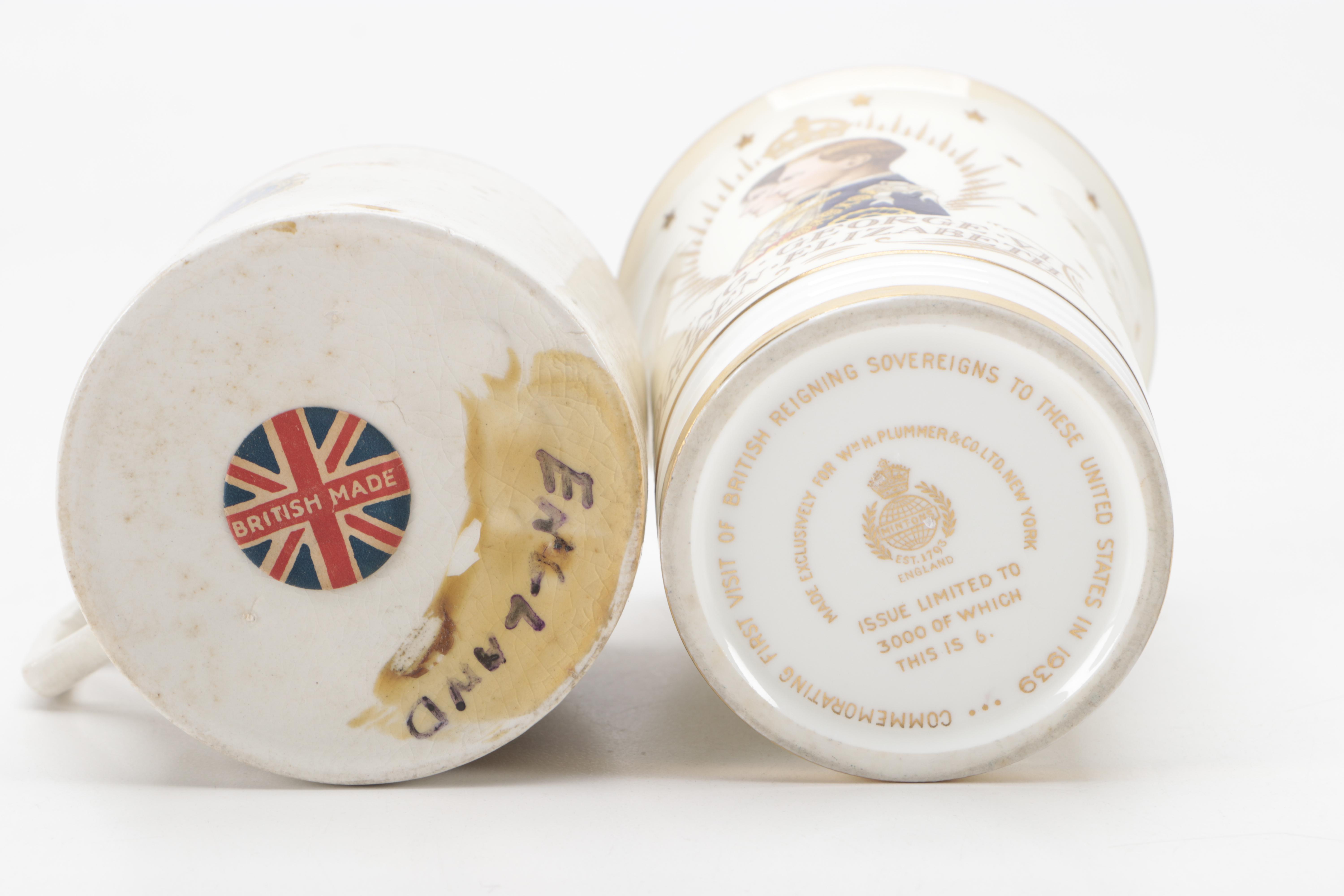 King George VI and Queen Elizabeth Royal Commemoratives and Letter from King