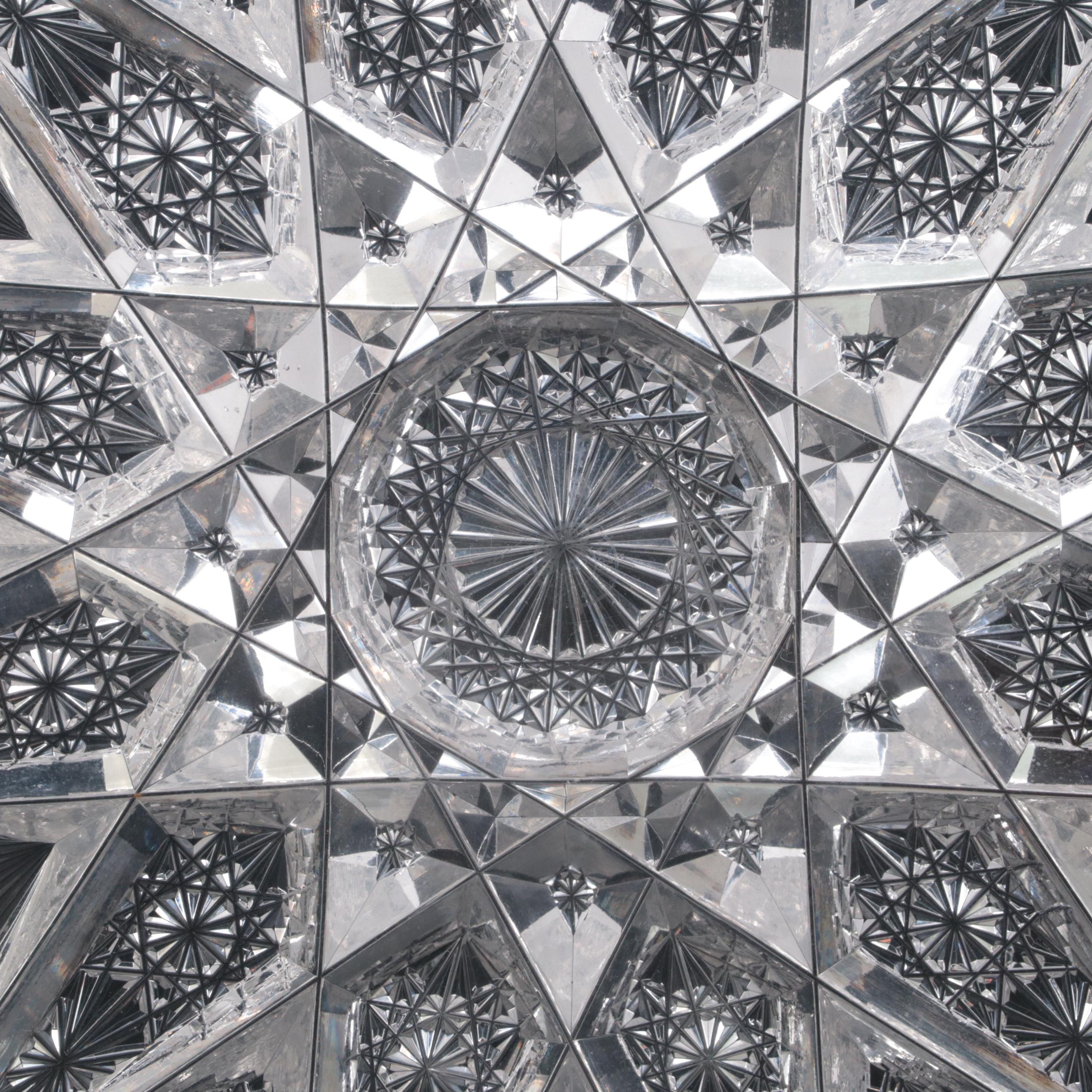 J. Hoare & Co. "Sparkler" Brilliant Cut Glass Circular Tray, Early 20th C.