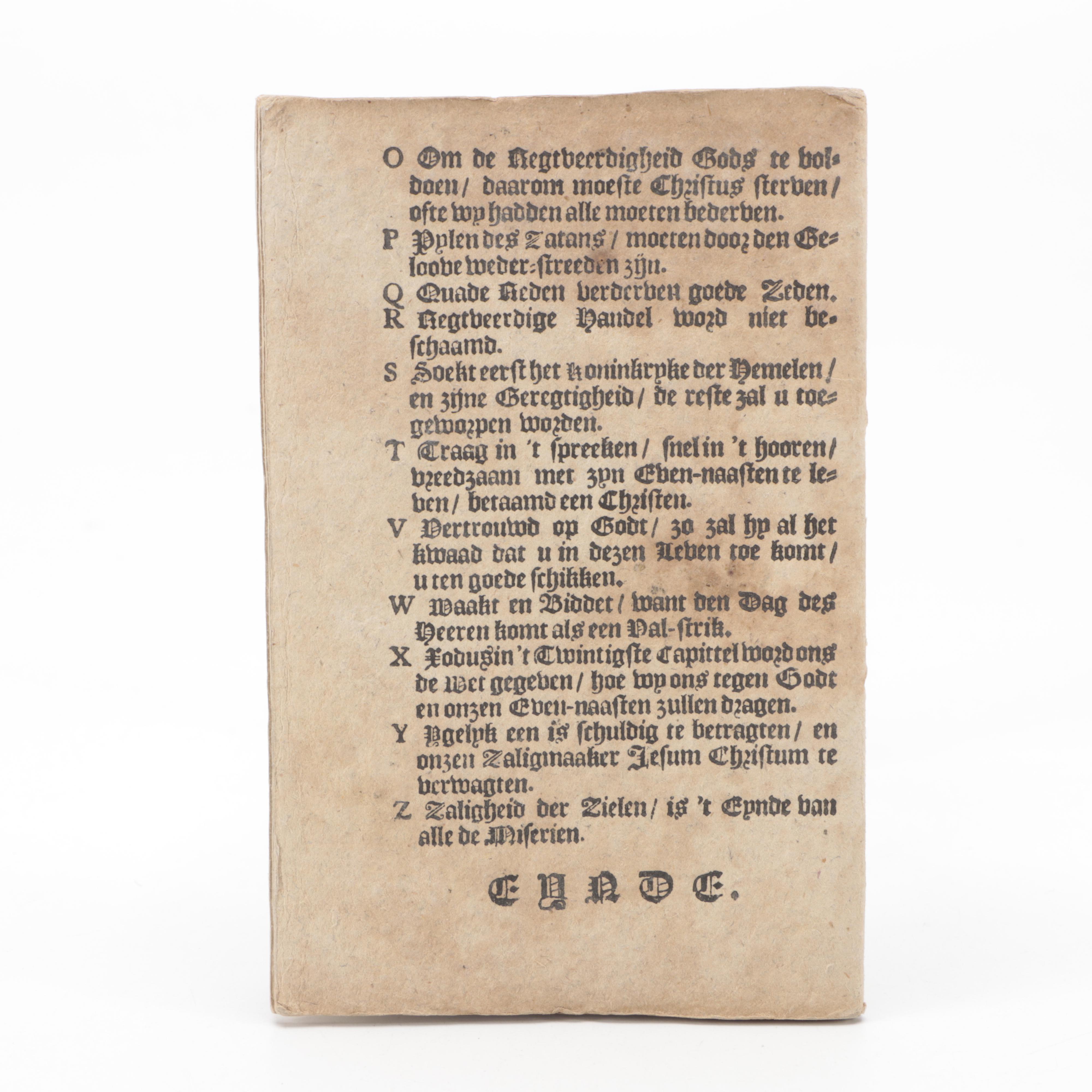 "Groot A/B/C Boek" Dutch Alphabet Book with Vellum Wraparound Case, 1781