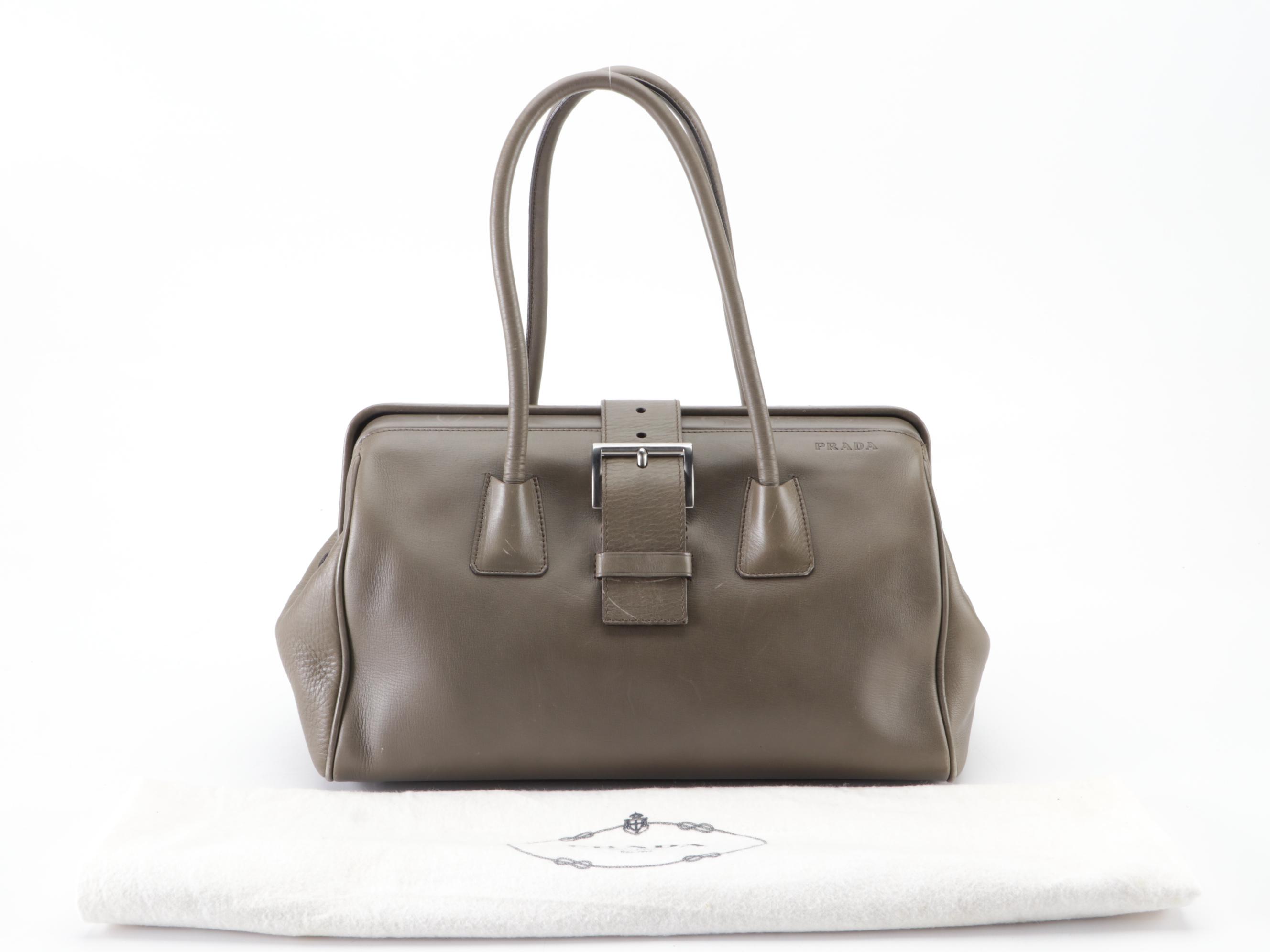Prada Buckle Doctor's Bag in Smooth Calfskin
