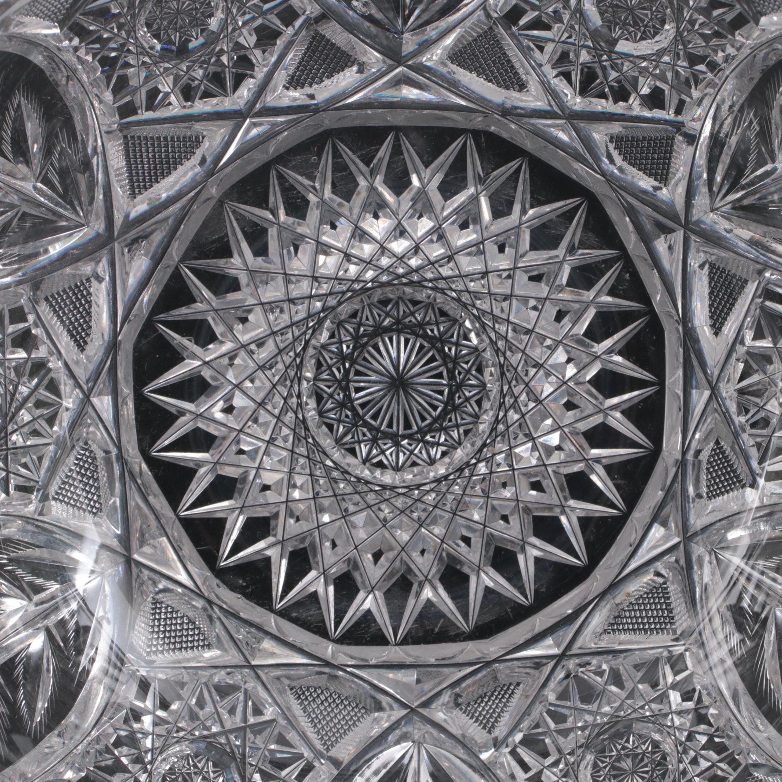 J. D. Bergen Co. "Thistle" American Brilliant Period Cut Glass Punch Bowl