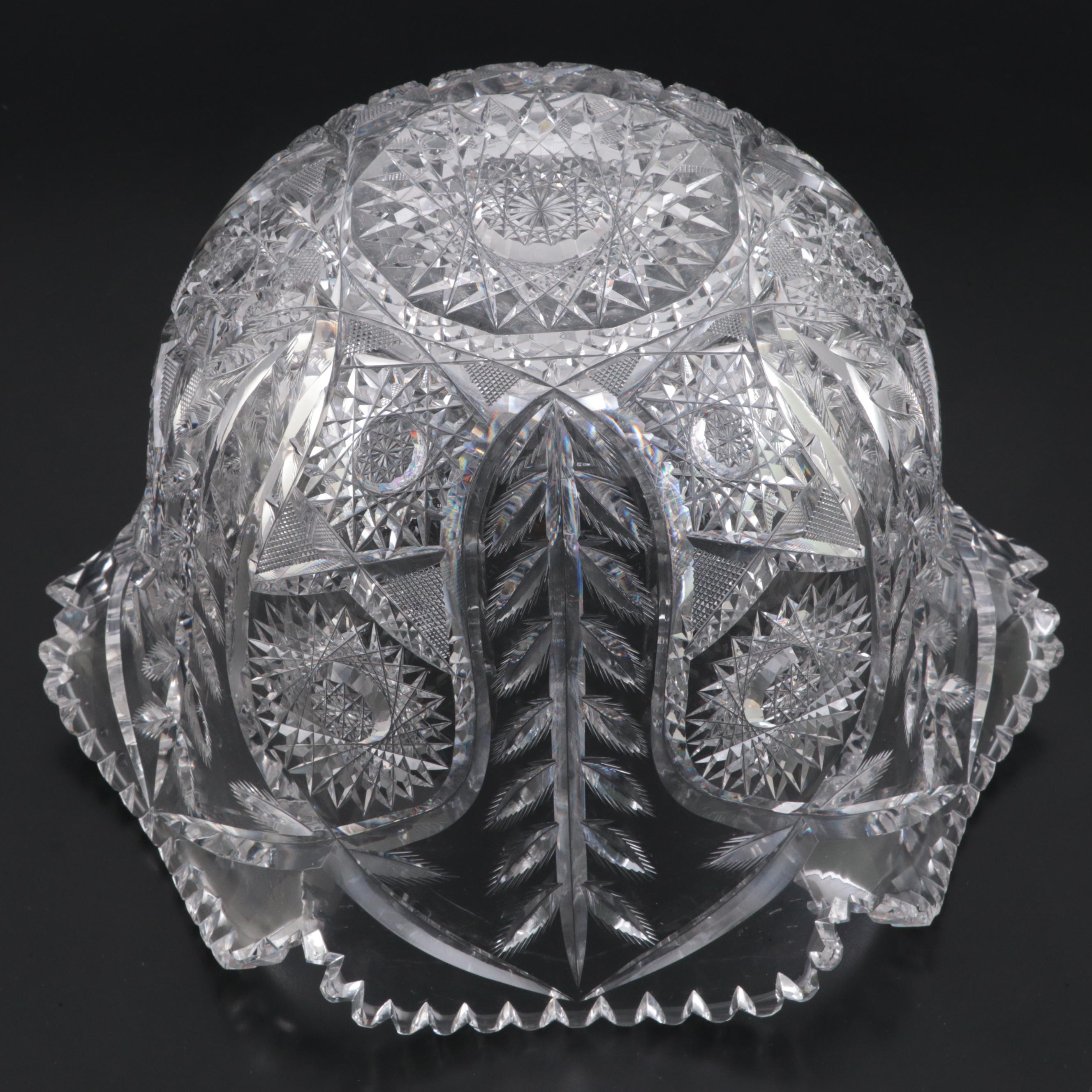 J. D. Bergen Co. "Thistle" American Brilliant Period Cut Glass Punch Bowl