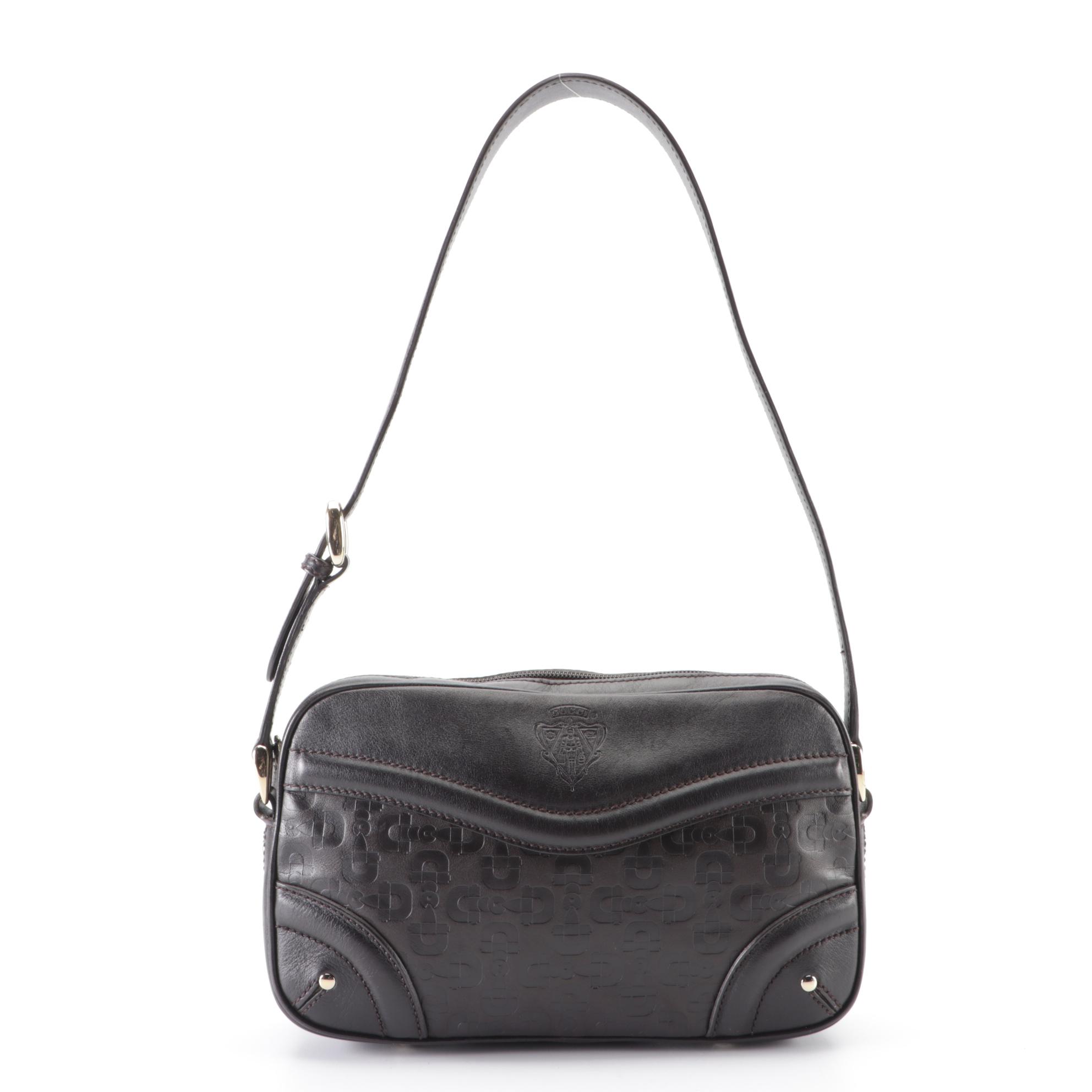 Gucci Shoulder Bag in Horsebit Embossed Leather