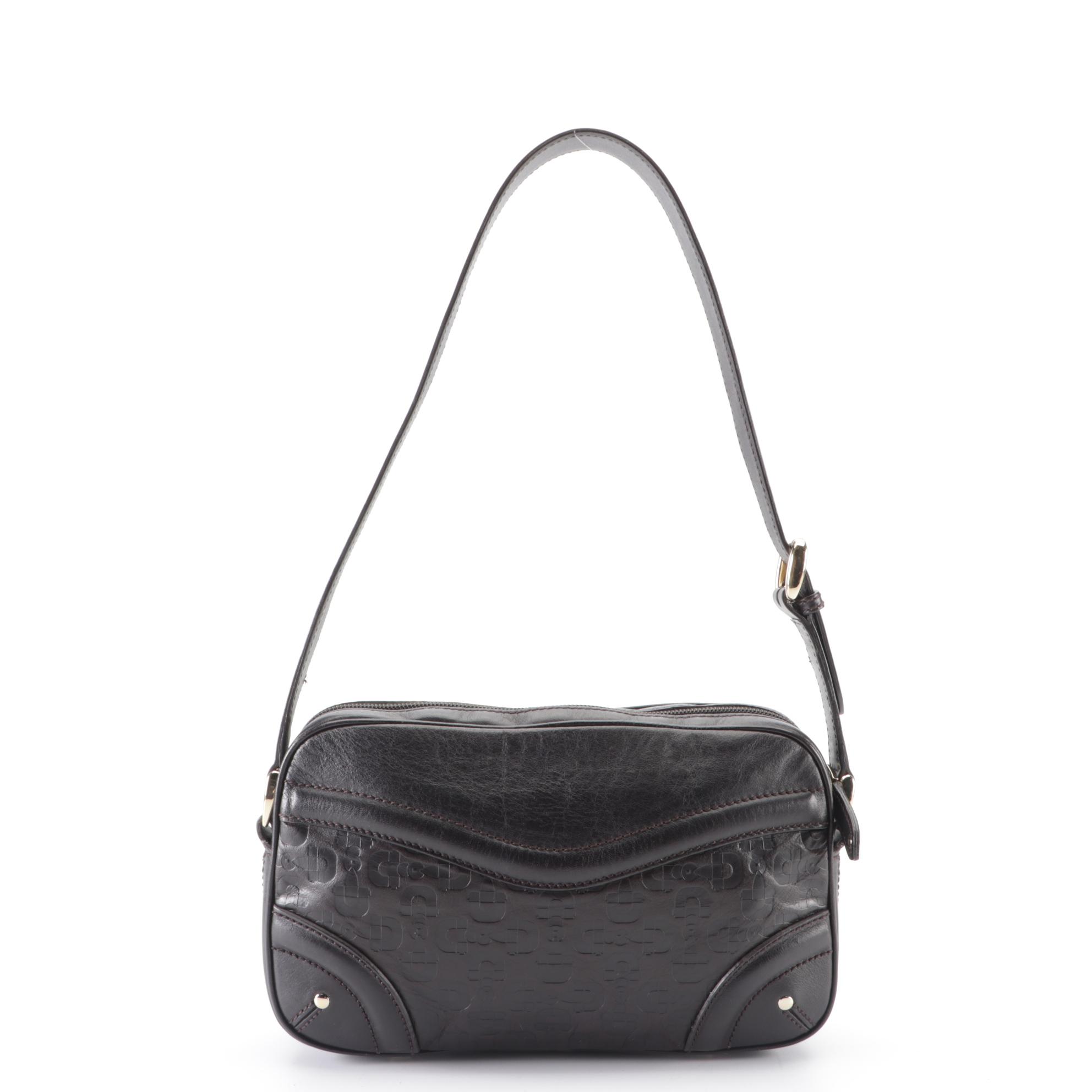 Gucci Shoulder Bag in Horsebit Embossed Leather