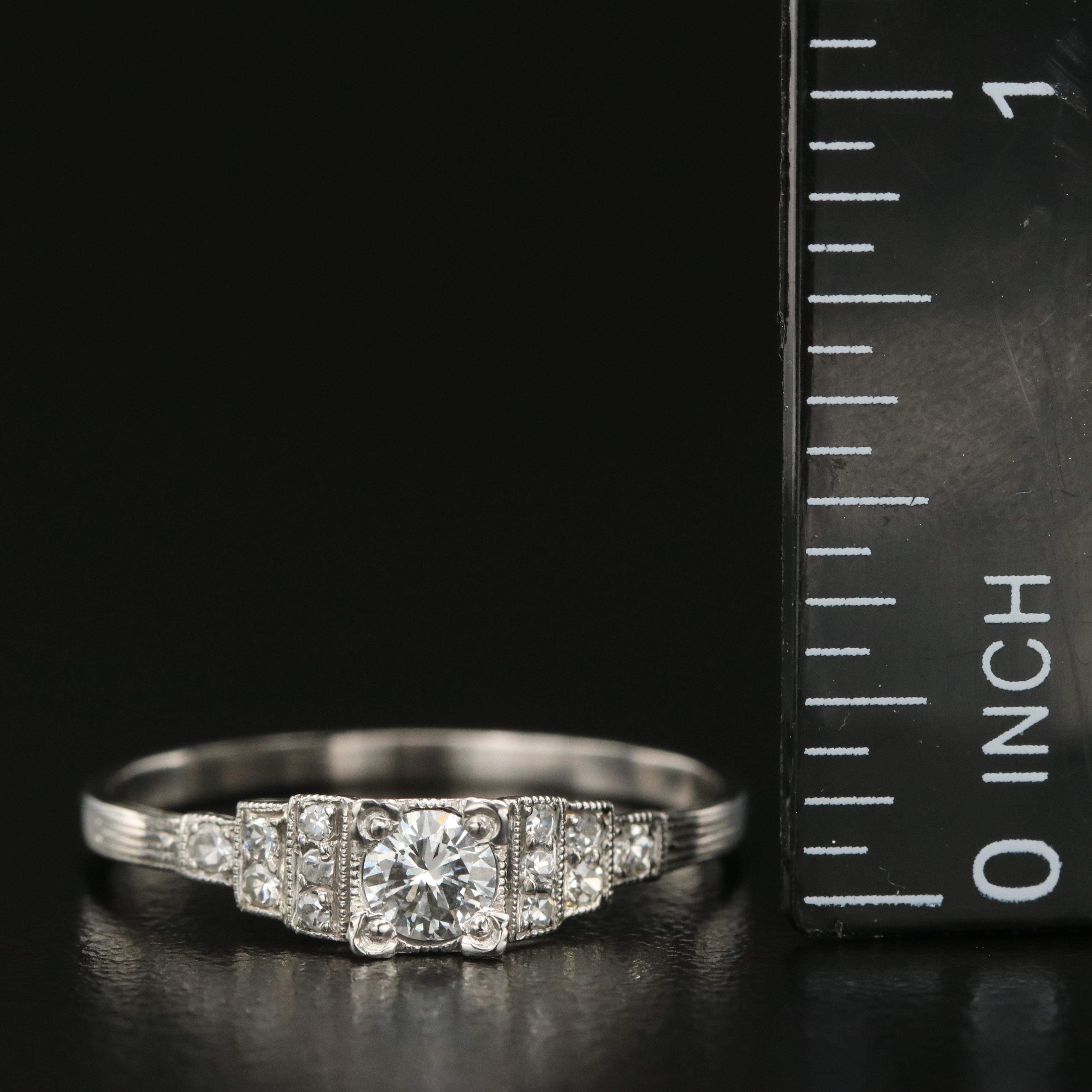 1950s Platinum 0.43 CTW Diamond Ring