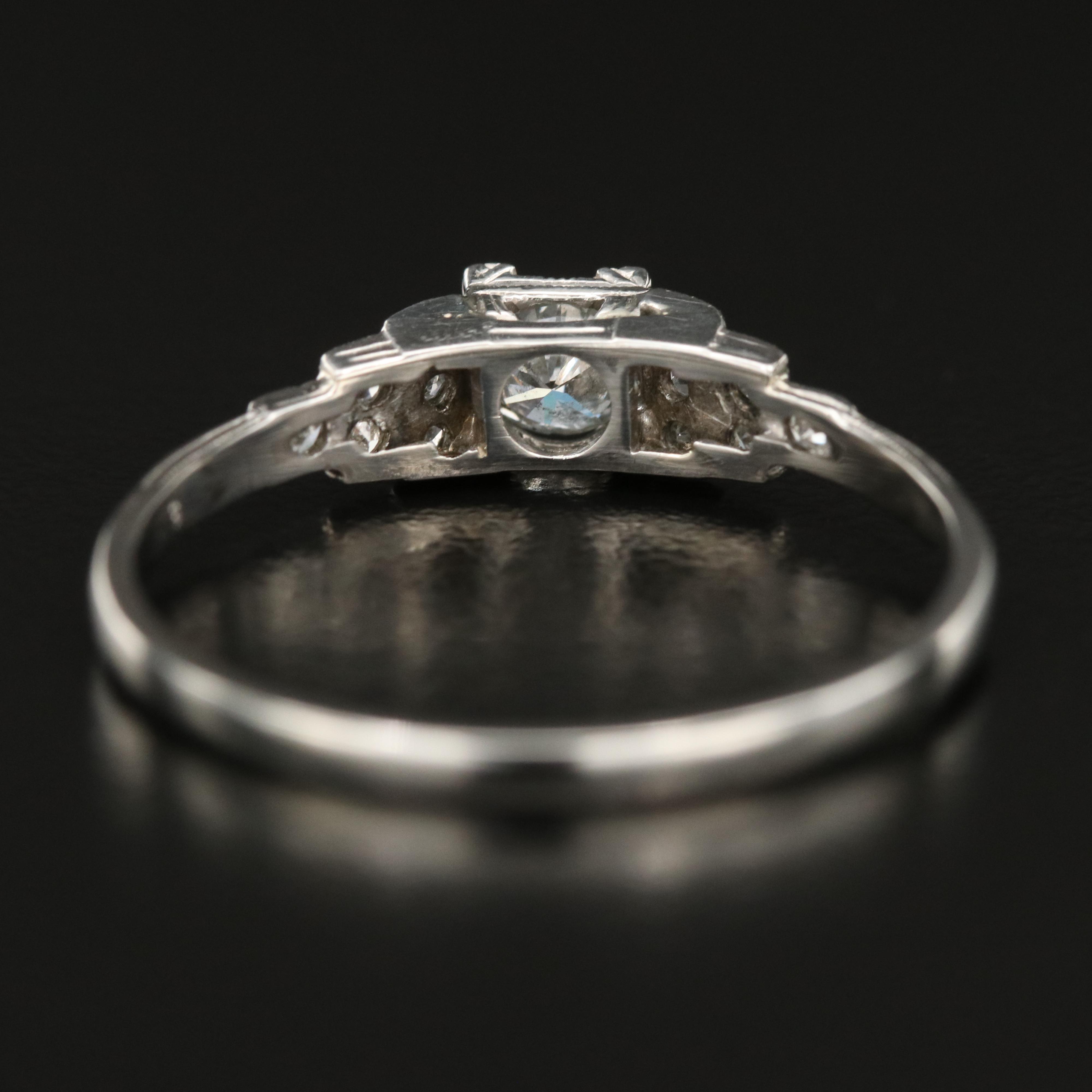 1950s Platinum 0.43 CTW Diamond Ring