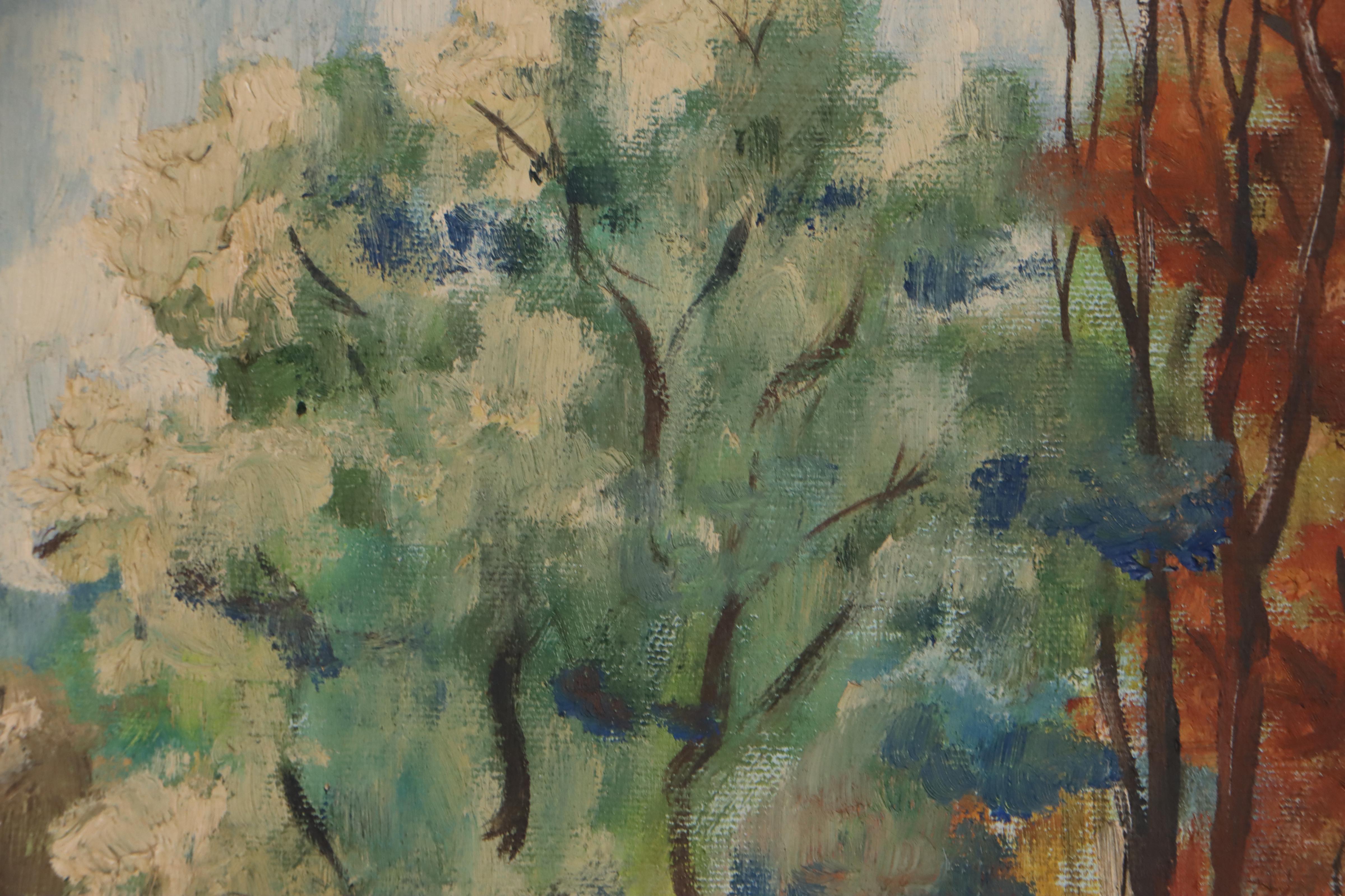 Oil Painting of Landscape With Creek