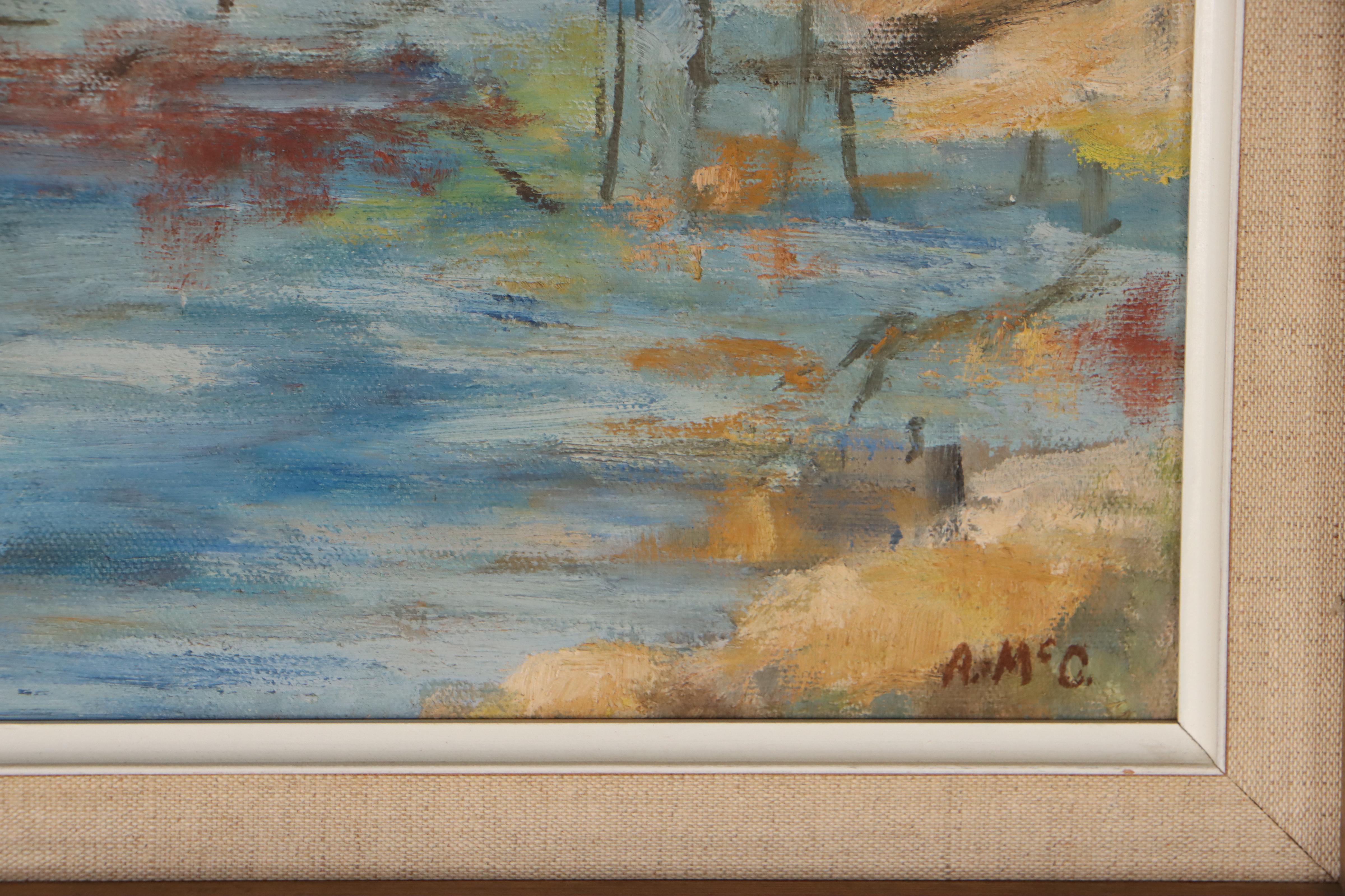 Oil Painting of Landscape With Creek