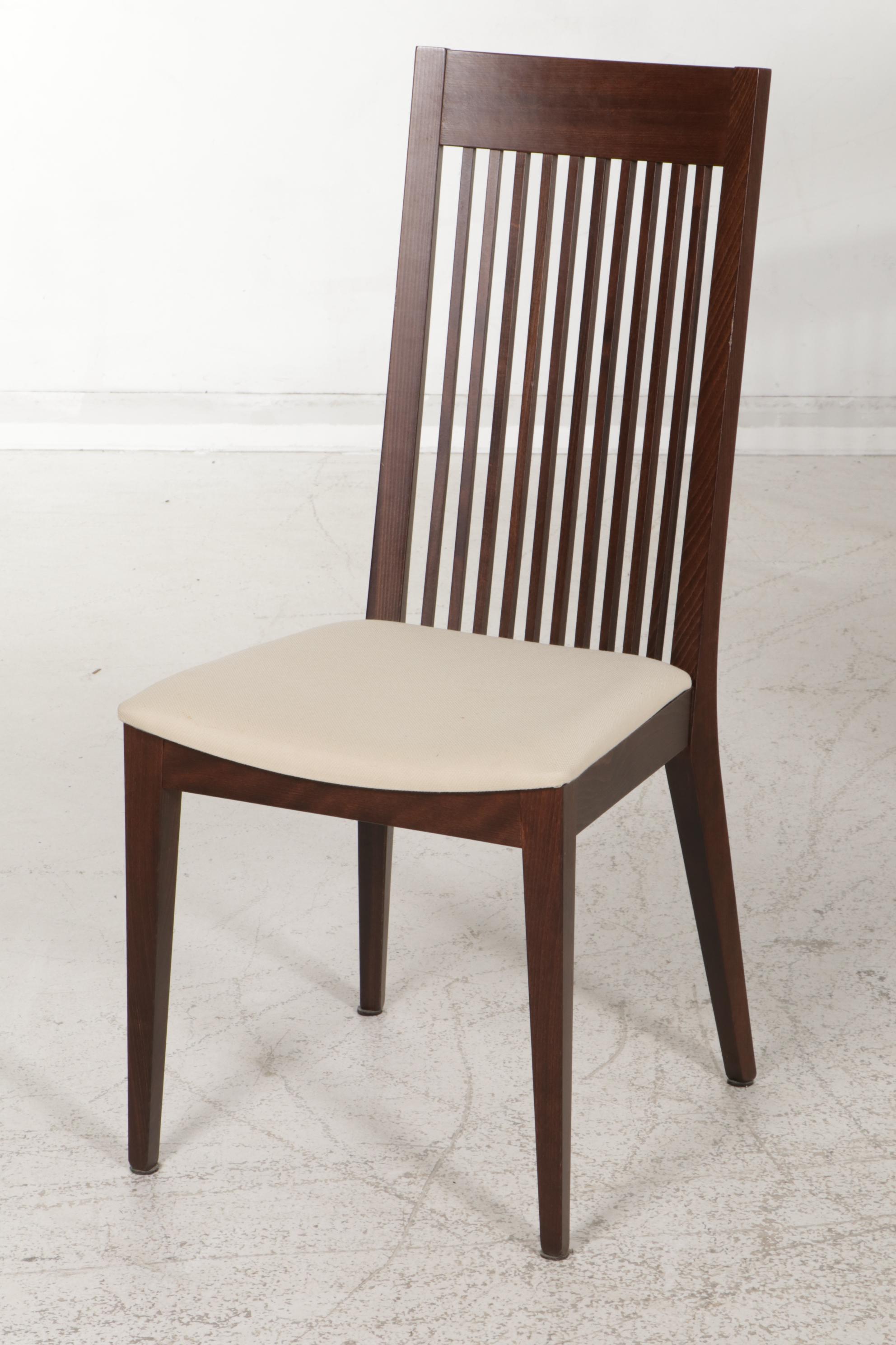 Calligaris Contemporary Glass Top Extendable Dining Table and Six Chairs