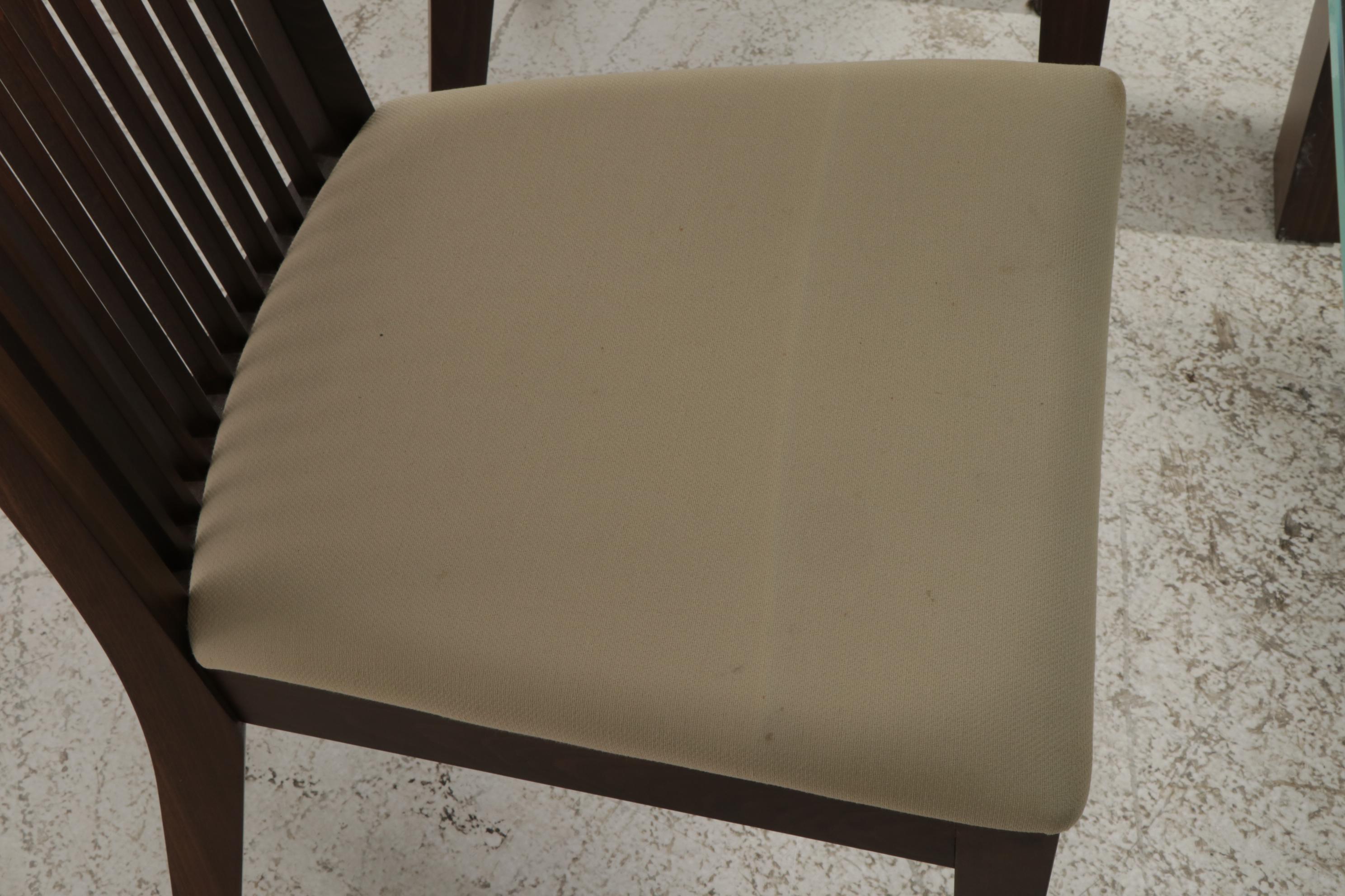 Calligaris Contemporary Glass Top Extendable Dining Table and Six Chairs