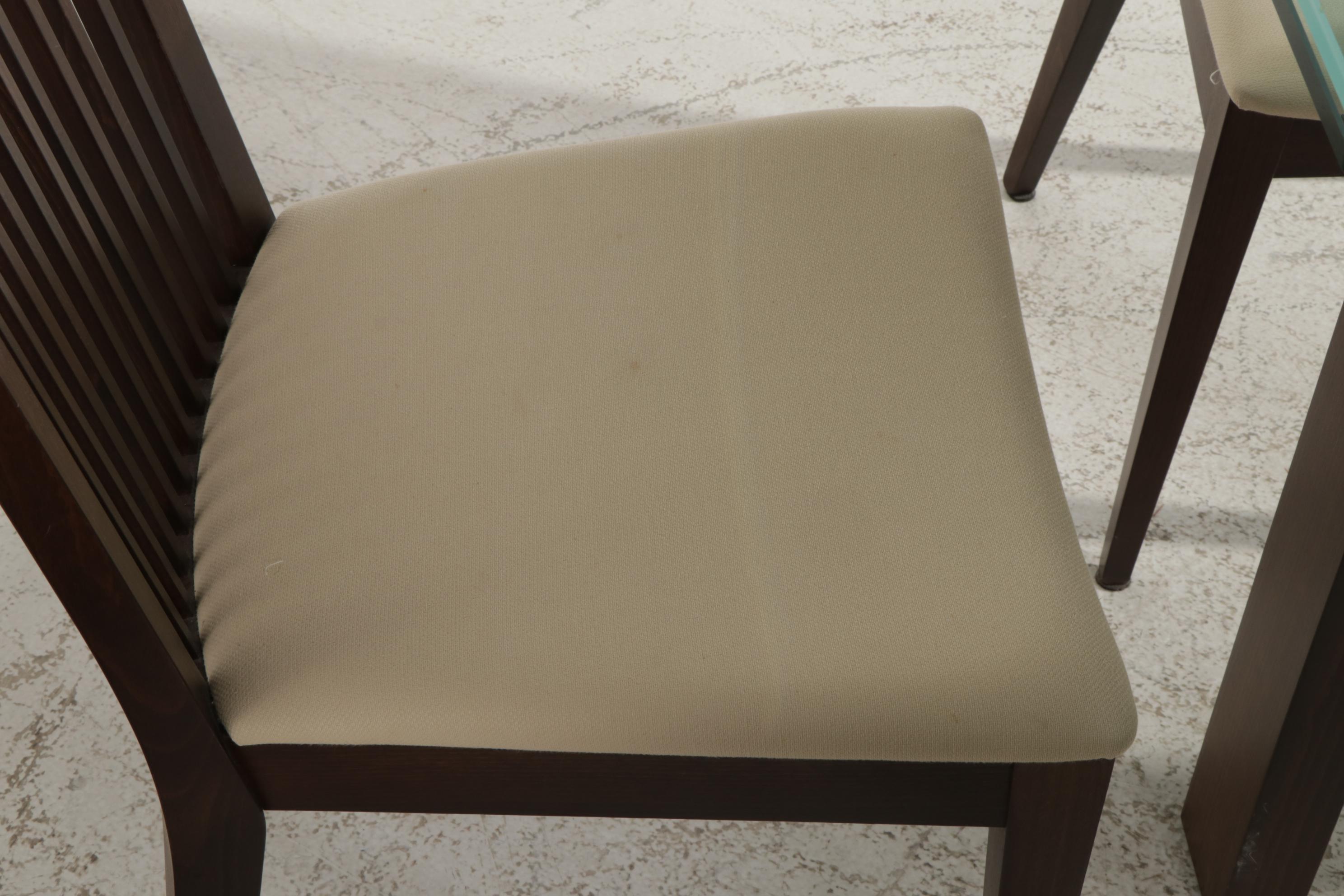 Calligaris Contemporary Glass Top Extendable Dining Table and Six Chairs