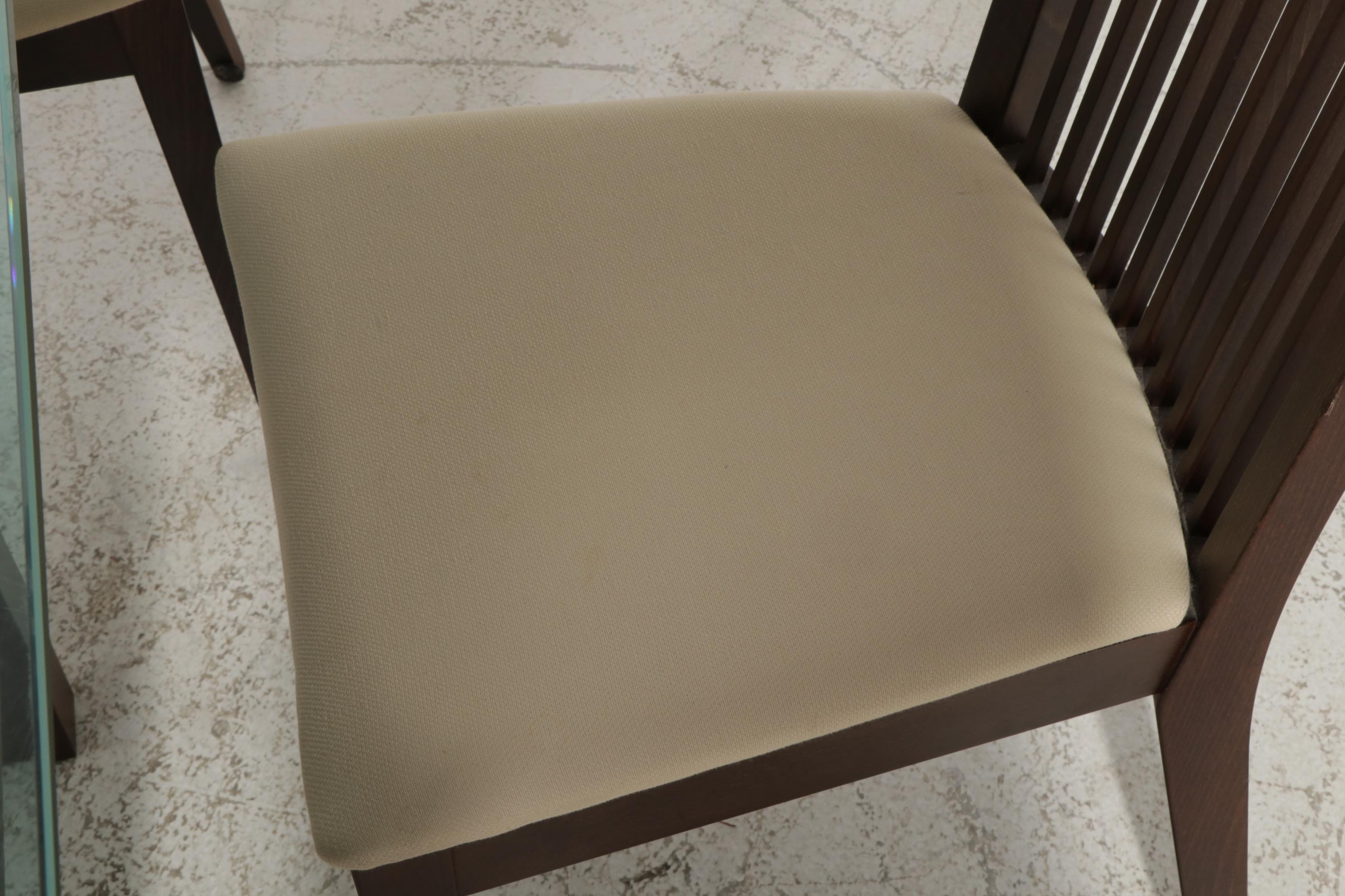 Calligaris Contemporary Glass Top Extendable Dining Table and Six Chairs