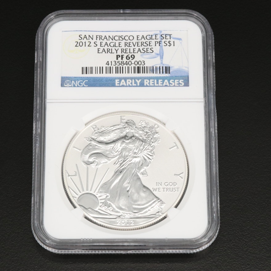 NGC Graded PF69 Early Releases 2012-S $1 American Silver Eagle