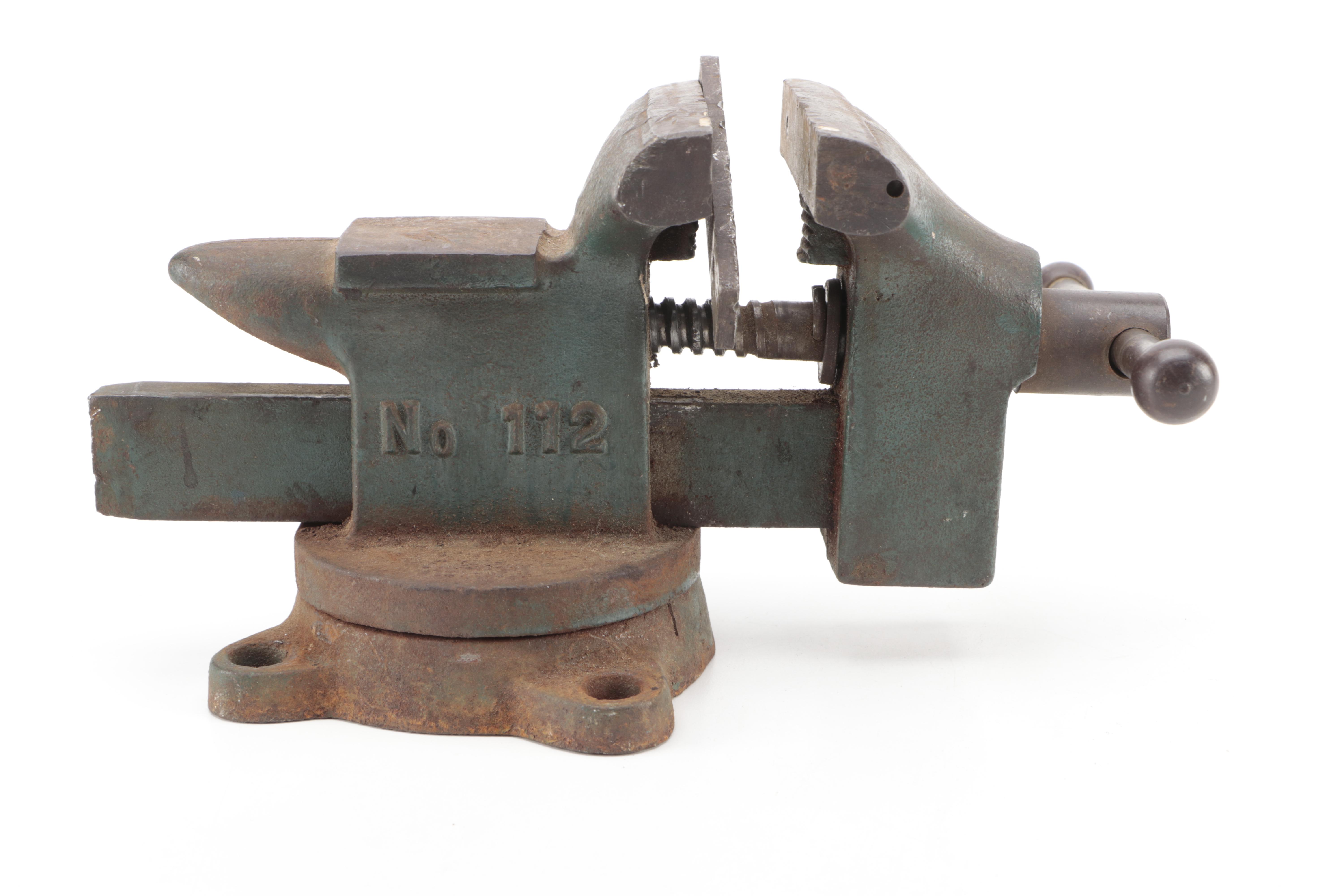Littco No. 112 Cast Iron Bench Vise With Crescent Wrenches and Vise Grip