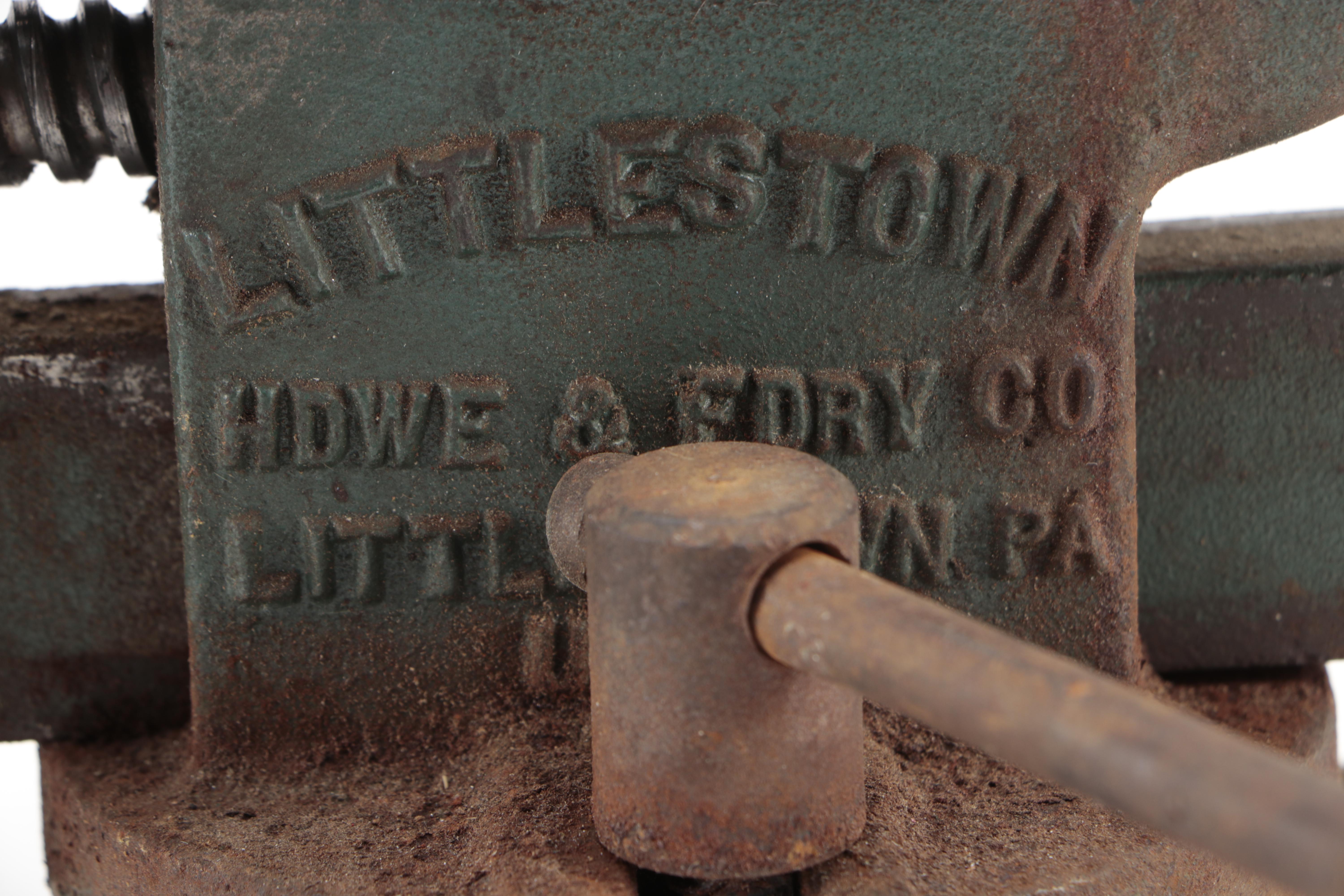 Littco No. 112 Cast Iron Bench Vise With Crescent Wrenches and Vise Grip