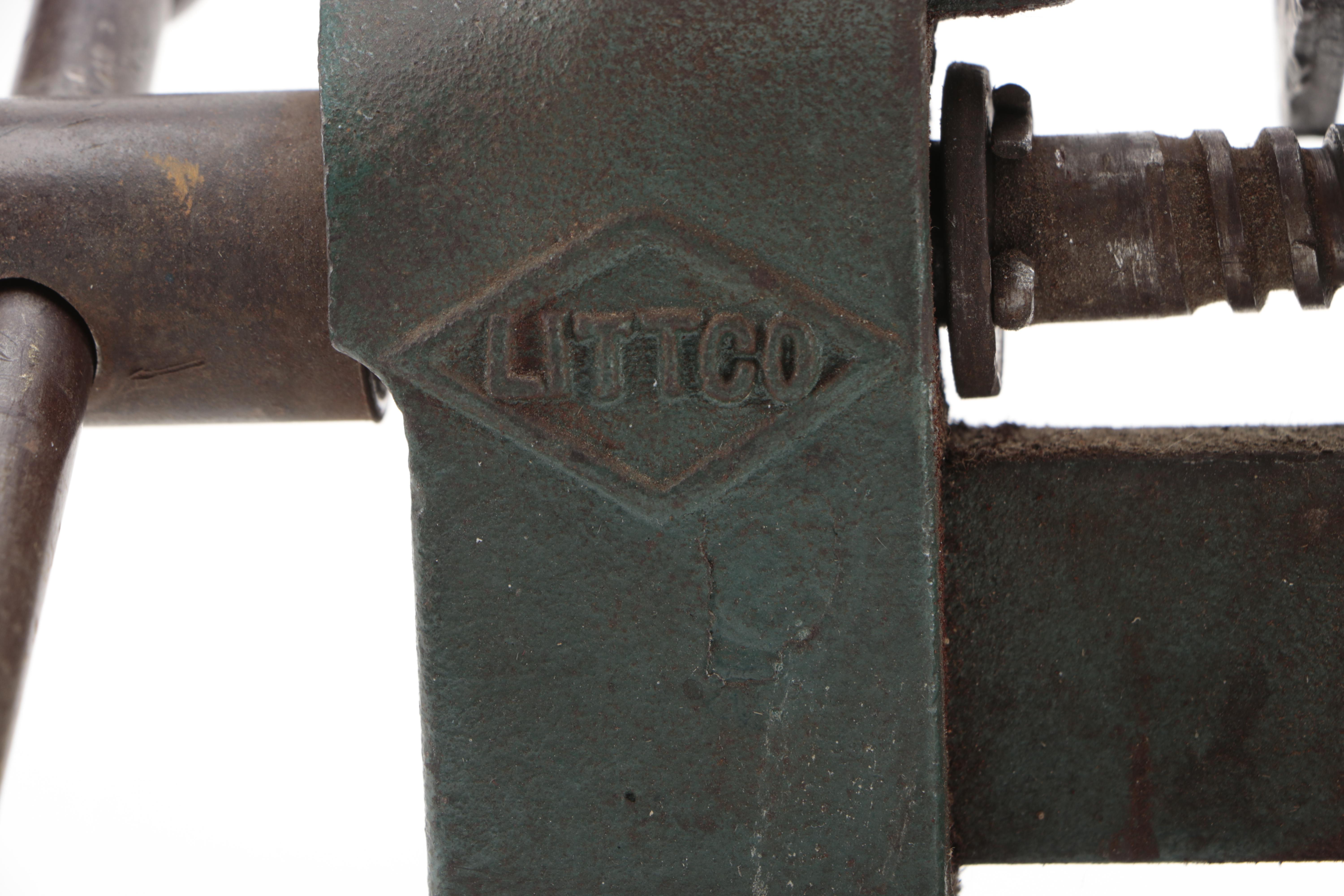 Littco No. 112 Cast Iron Bench Vise With Crescent Wrenches and Vise Grip