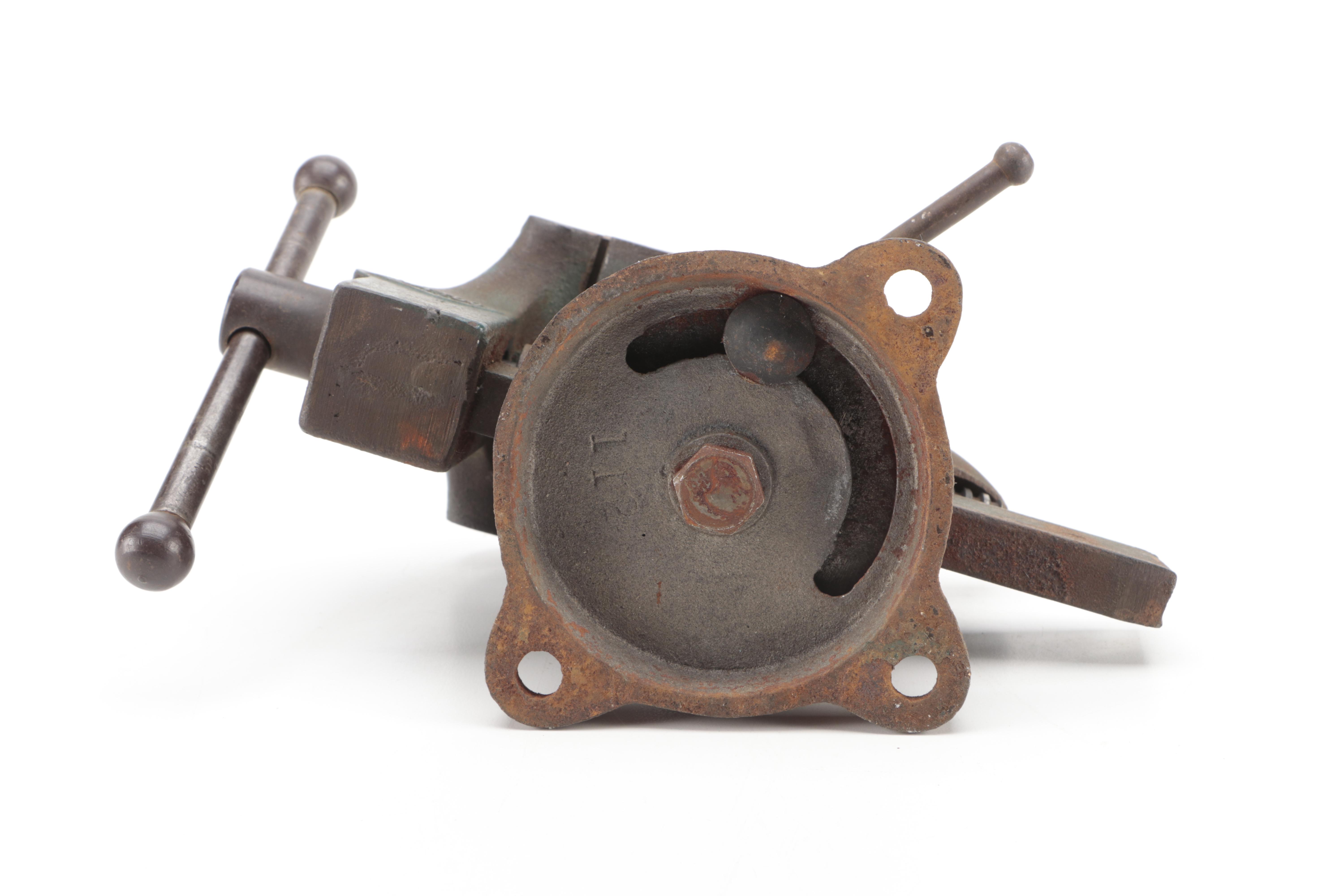 Littco No. 112 Cast Iron Bench Vise With Crescent Wrenches and Vise Grip