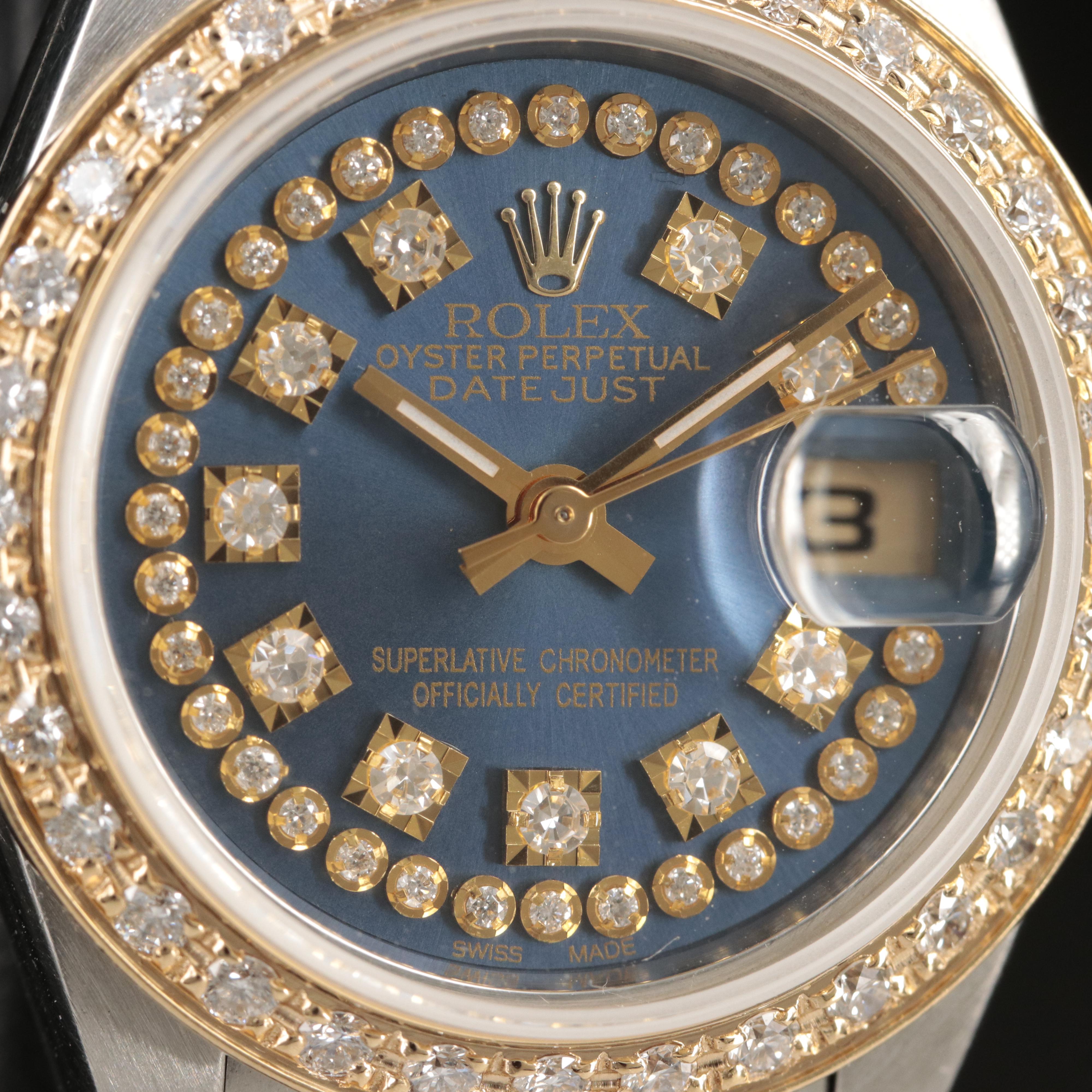 2000 Rolex Diamond Dial and Bezel Datejust Watch
