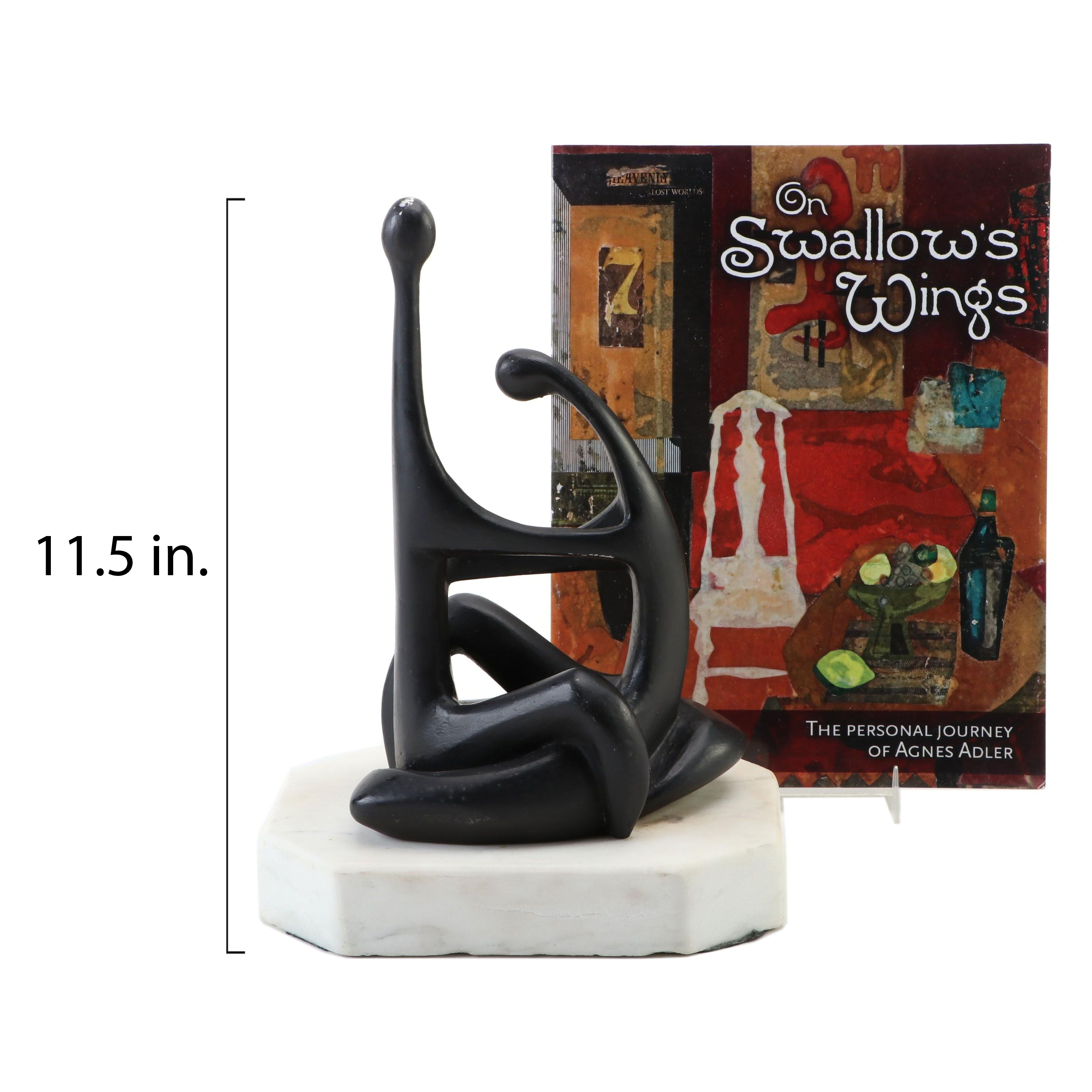 Agnes Adler Figurative Aluminum Sculpture "Rapture" with Signed Adler Book